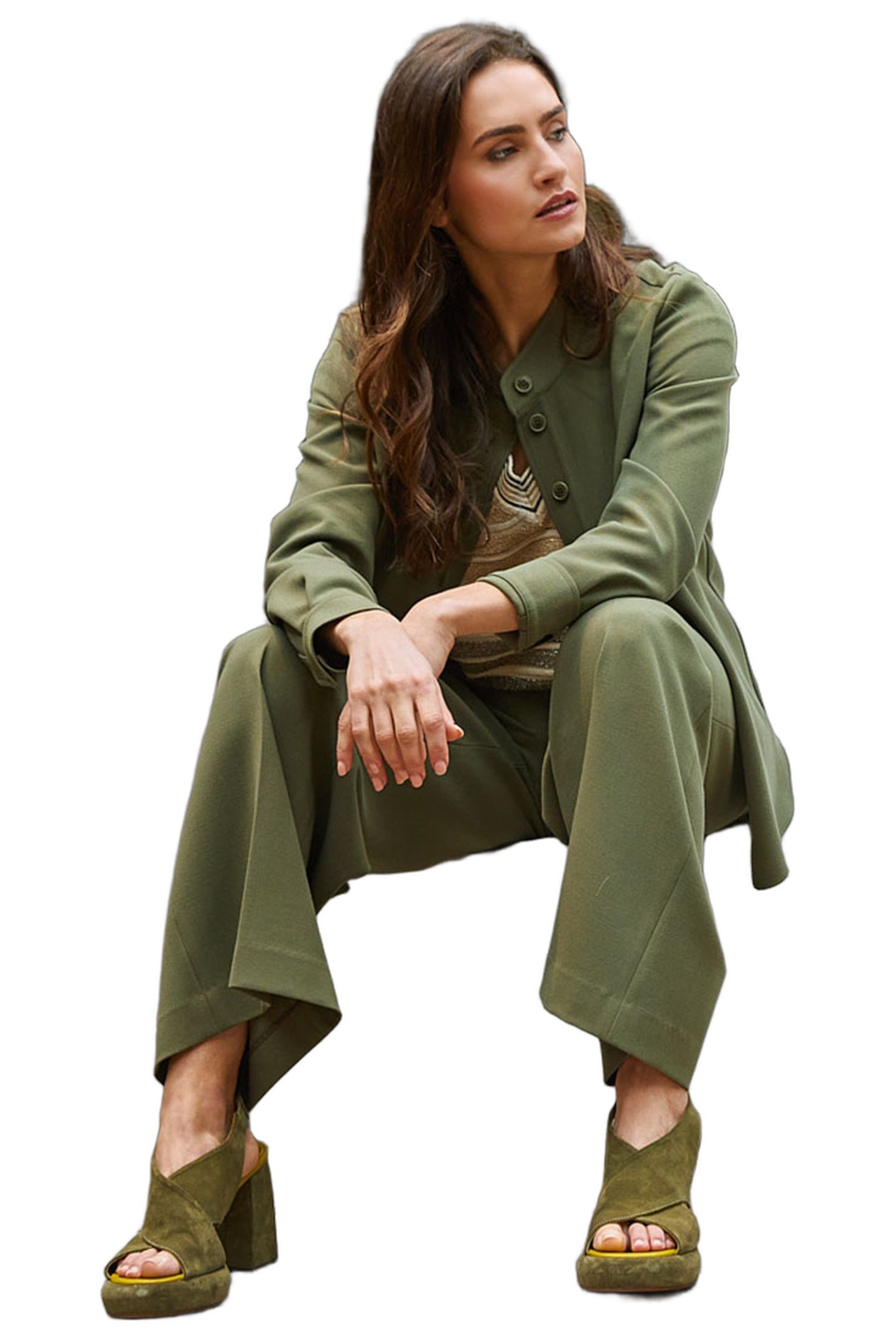 KHAKI BUTTONED BLOUSE LONG SLEEVES 5