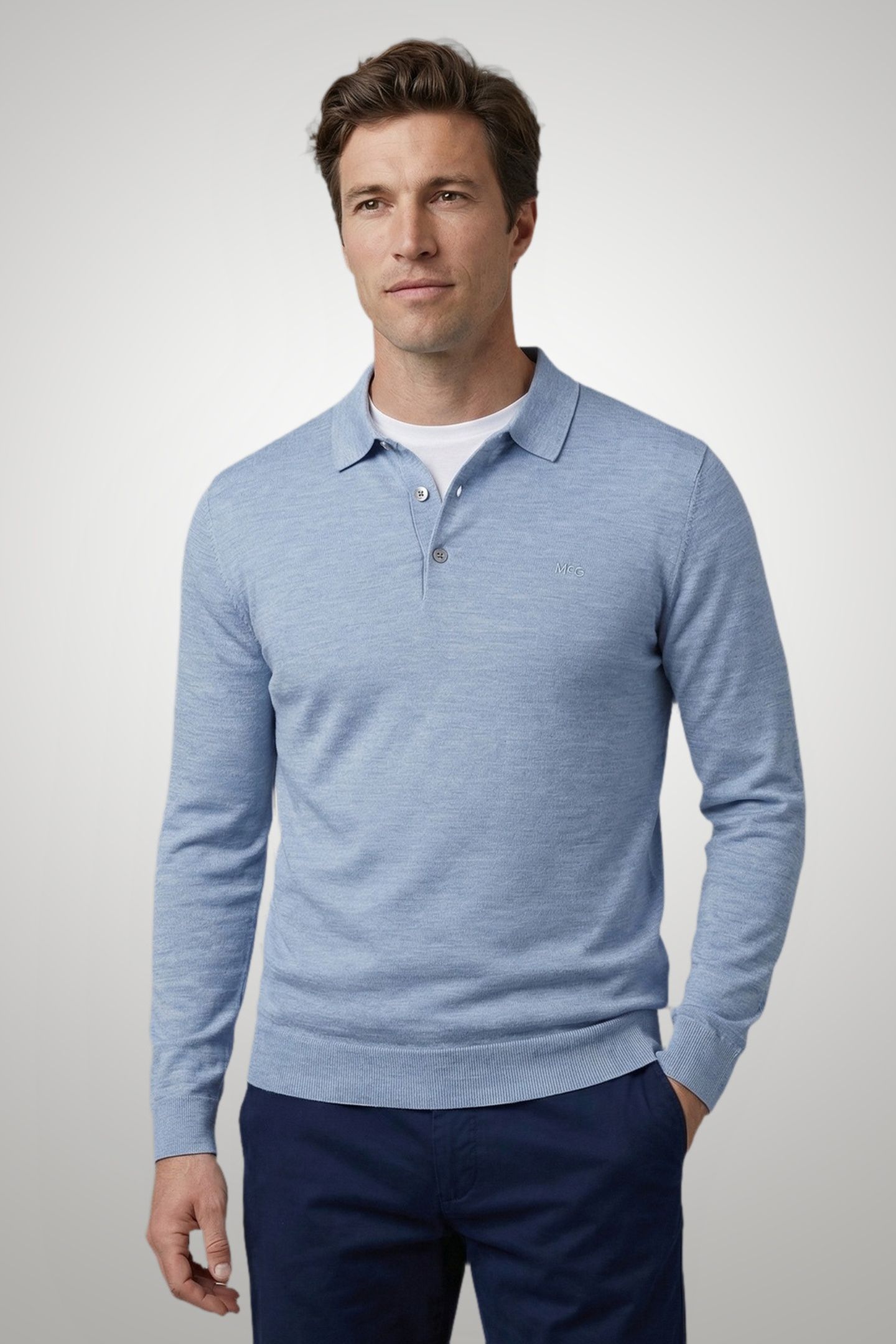 FINE MERINO POLO LIGHT BLUE 1