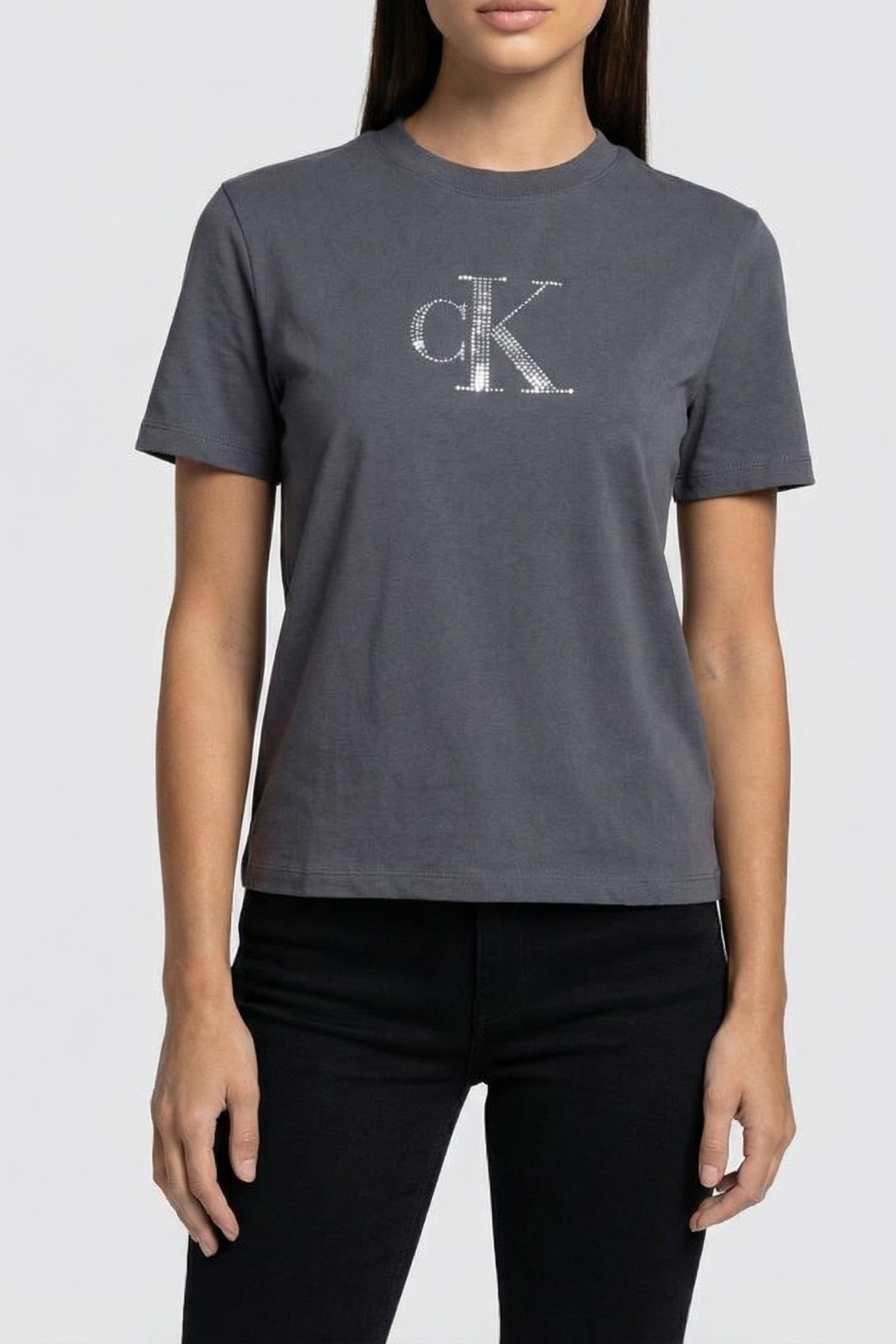 SS SEQUIN GRAPHIC TEE COAL 1