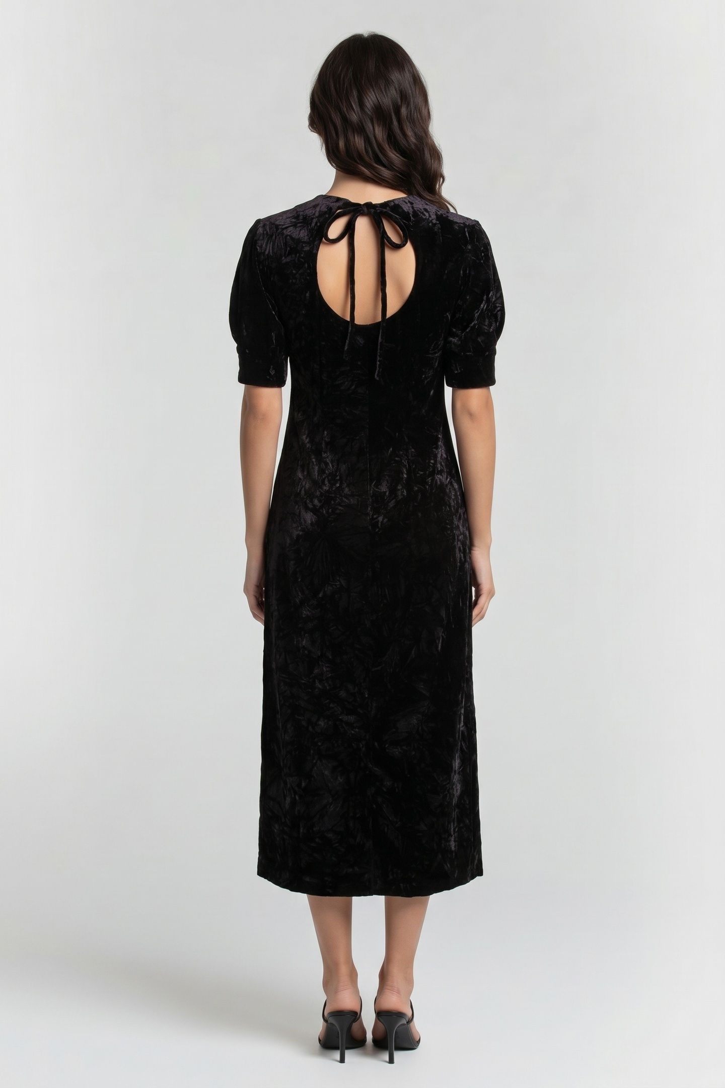 ACELIA VELVET DRESS PARTY BLACK 2