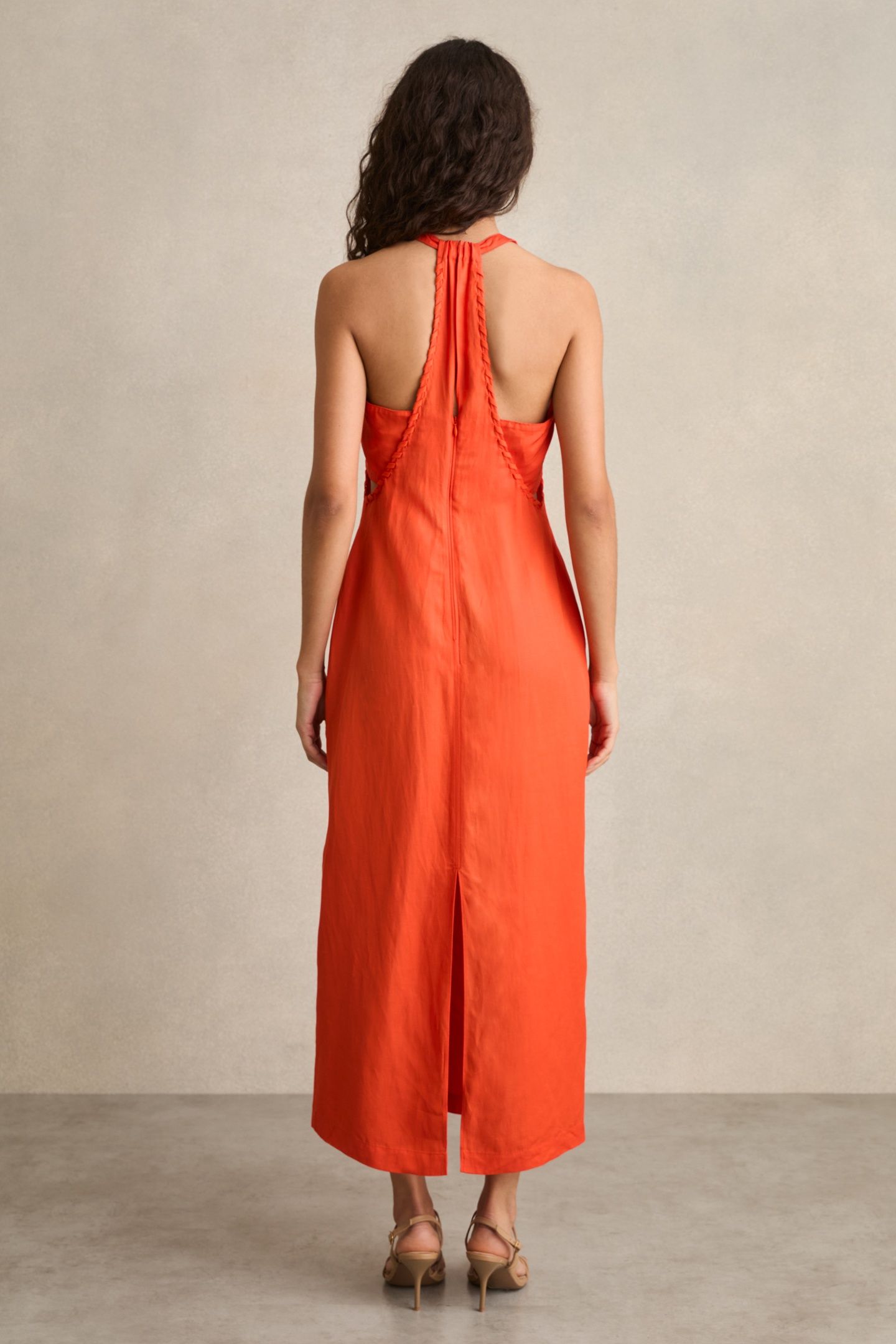 CRAFT STITCH HALTERNECK DRESS RED 2