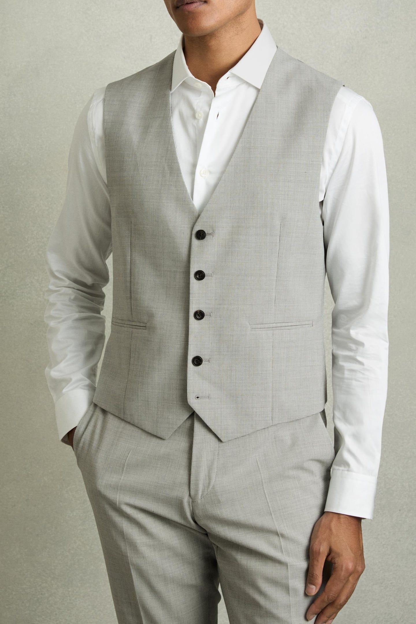 CHECK WAISTCOAT GREY 1
