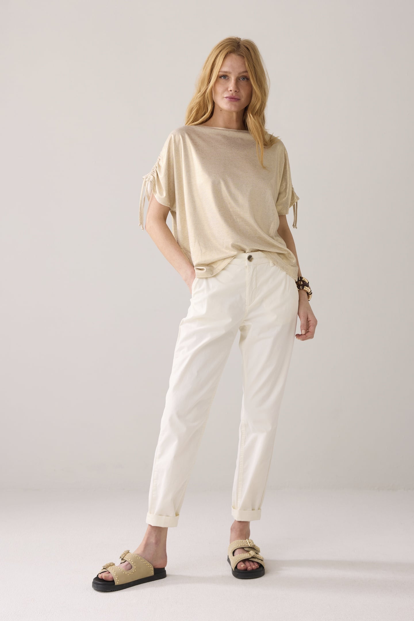 SLIM CHINO LT WT AURORA TWILL OFF WHITE 1
