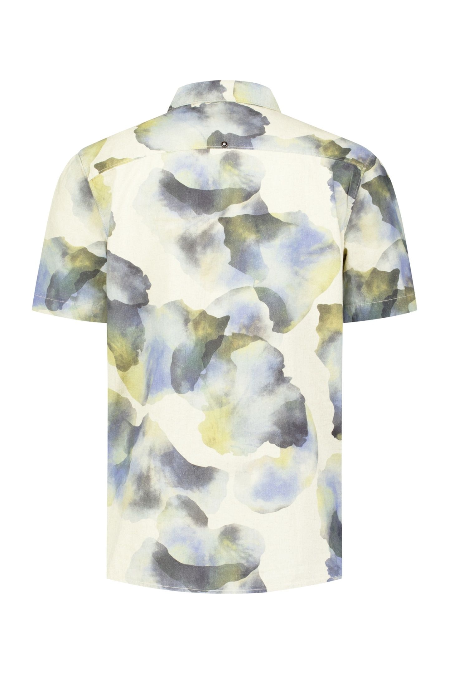 SHIRT SHORT SLEEVE REVERS COLLAR ALLOVER PRINTED WITH LINEN 2