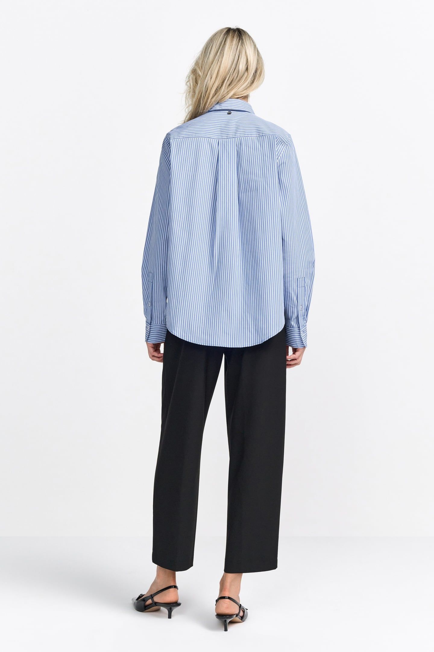 COTTON STRIPED BASIC BLOUSE SKYWAY BLUE 3