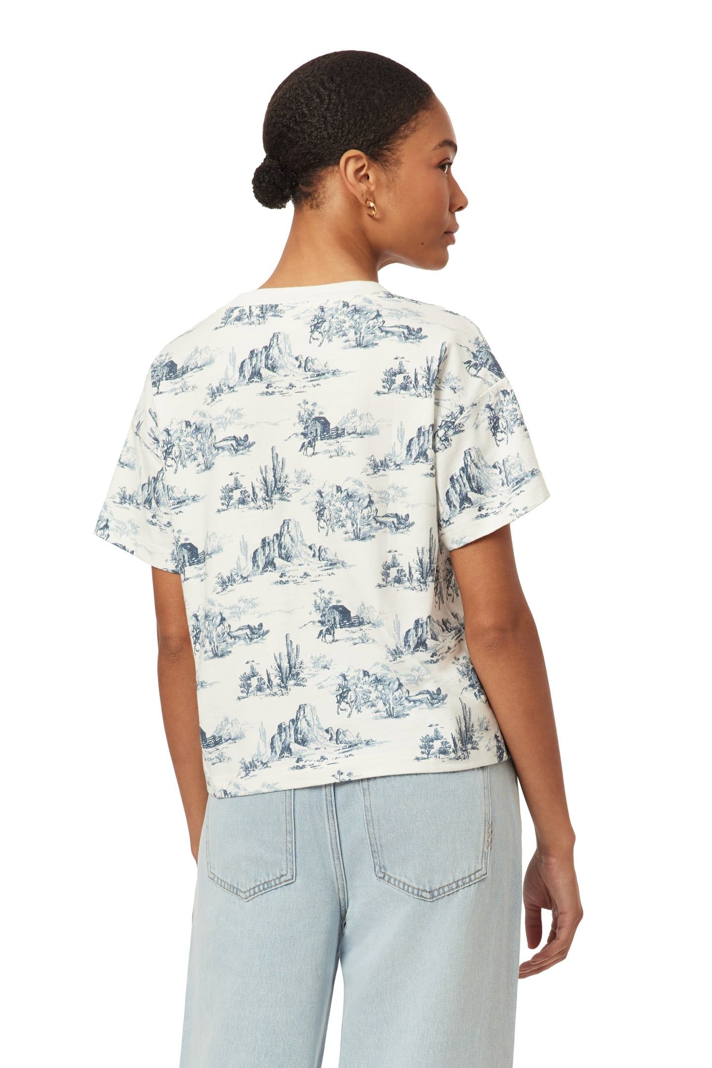 BOXY CROP TEE BLUE TOILE 5