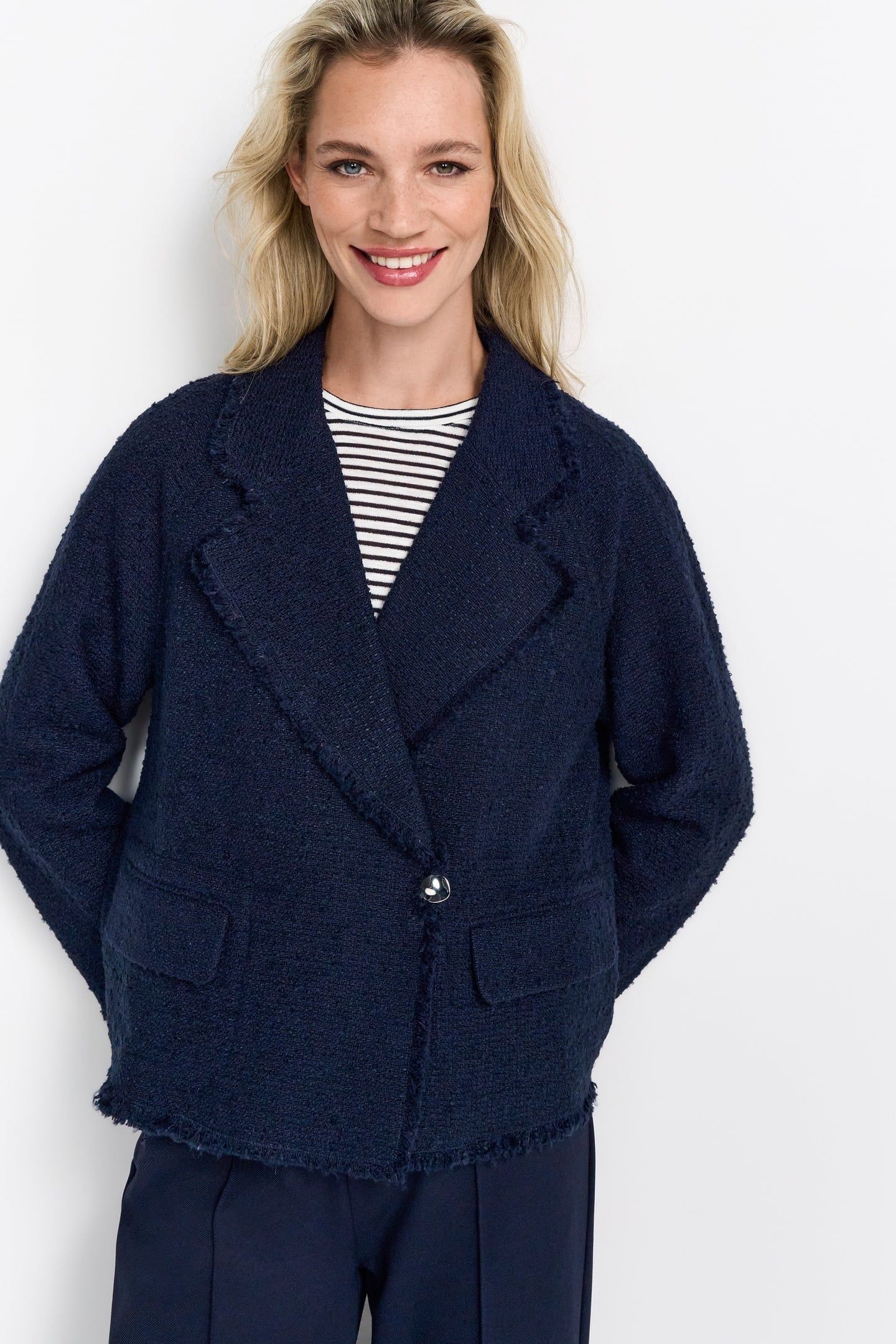 BOUCLE JACKET DOUBLE BREASTED MIDNIGHT BLUE 2