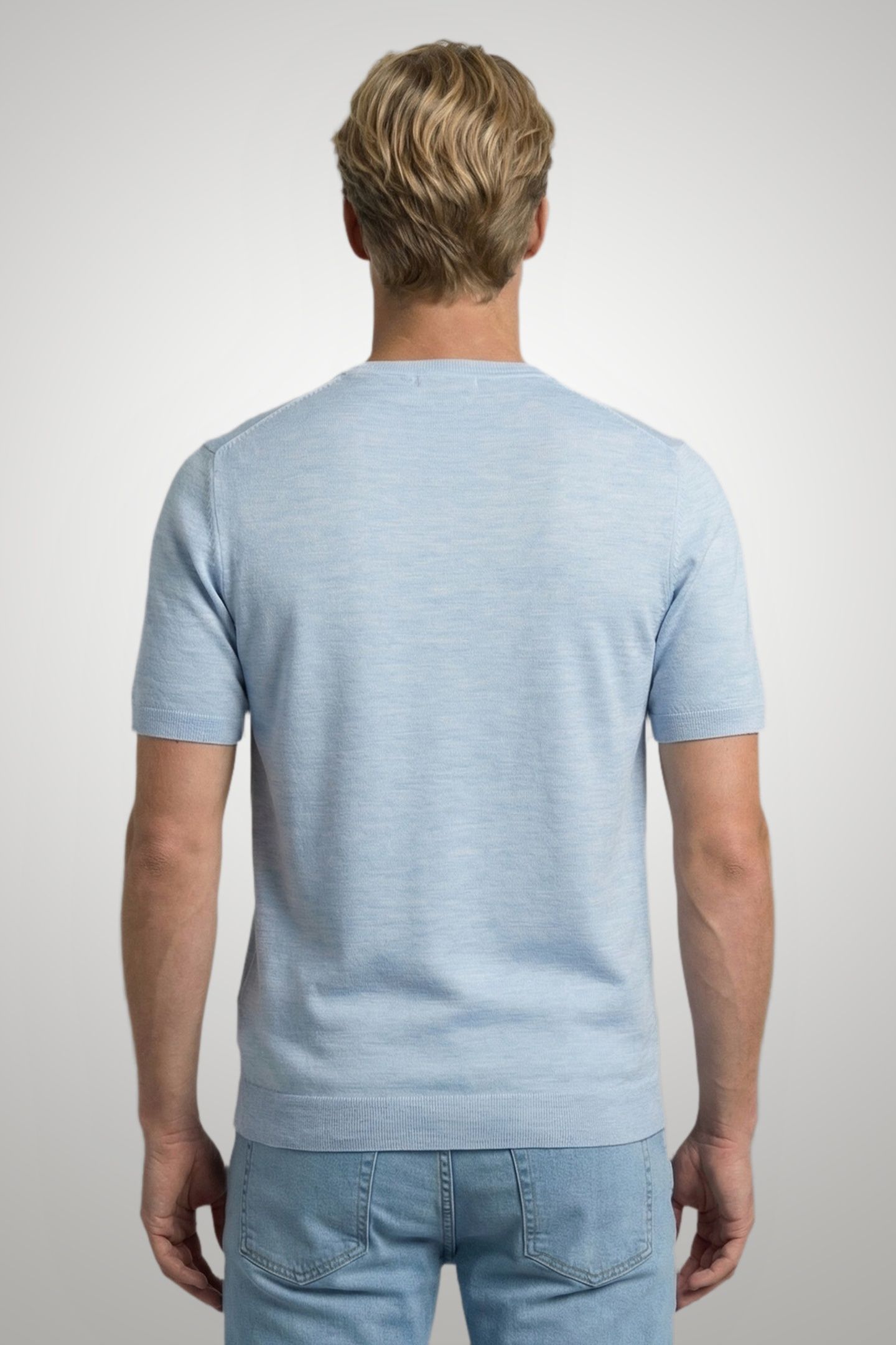 EXTRA FINE MERINO T-SHIRT LIGHT BLUE 2