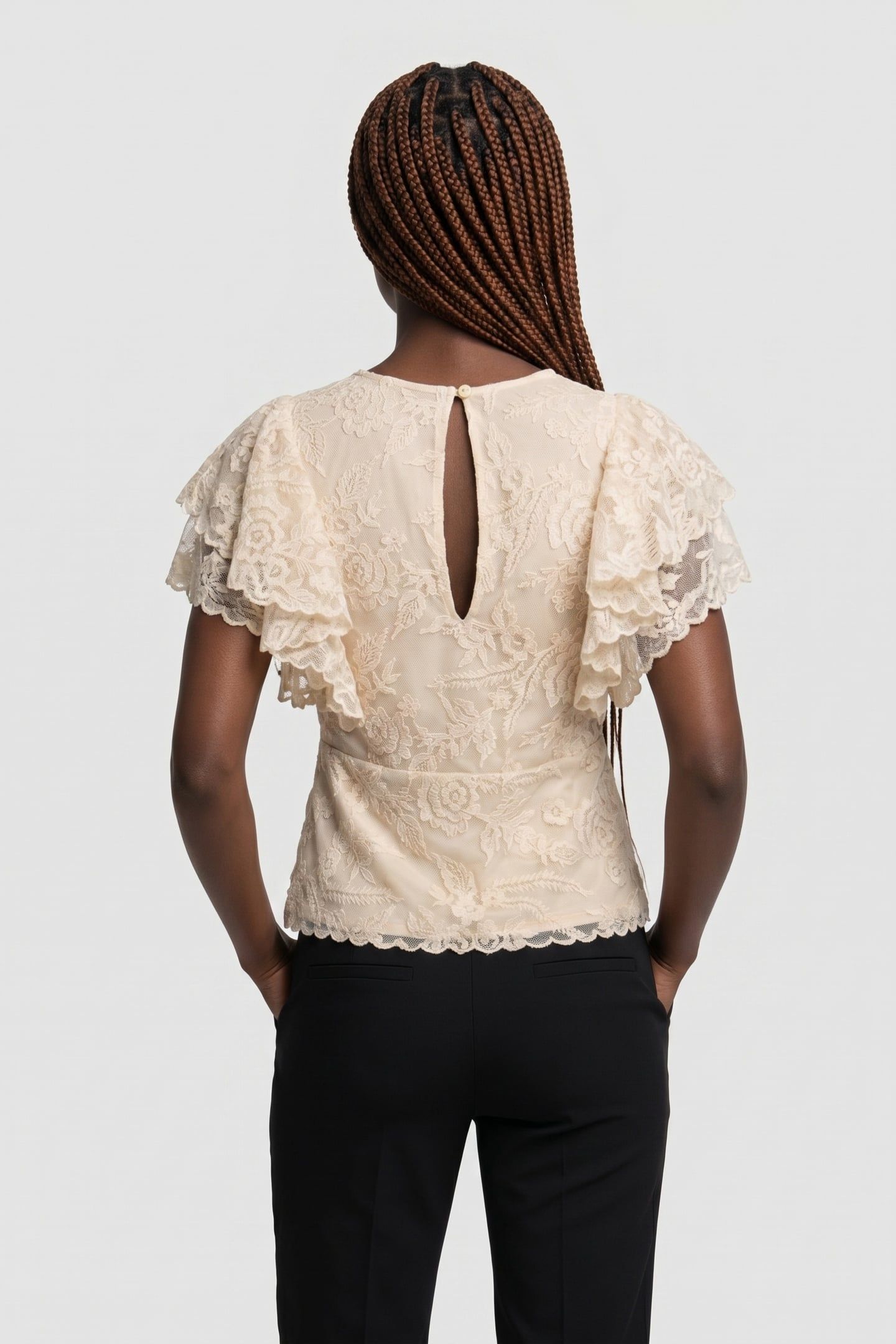 EVELYN LACE BLOUSE SPEED BEIGE 2