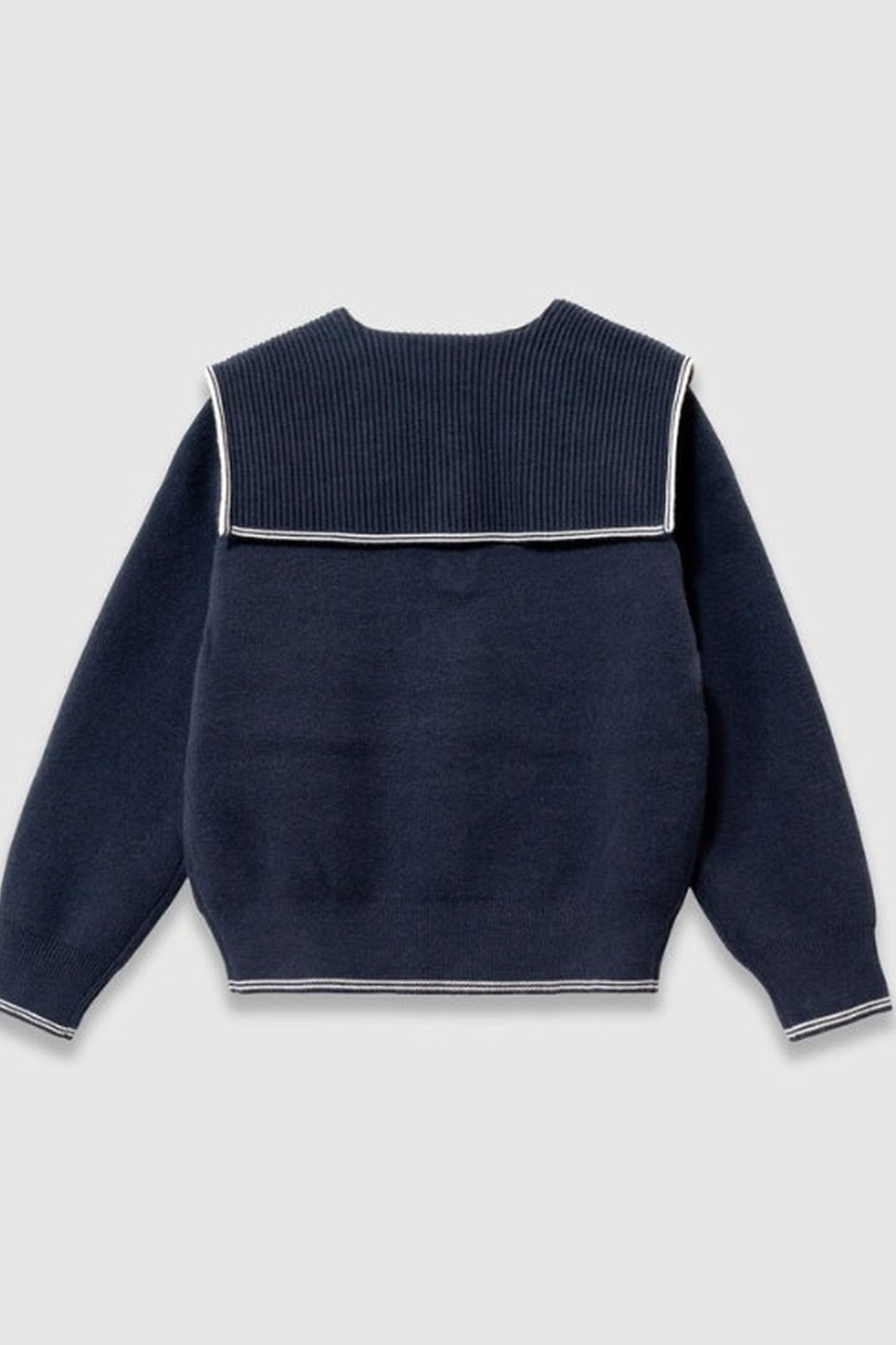 NAVY SWEATER NAVY KNIT COLLAR 2