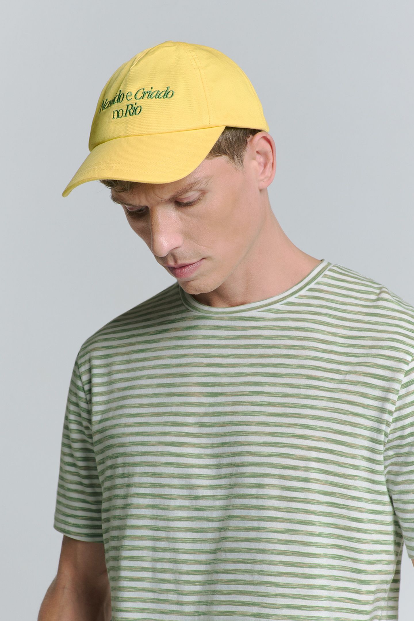 T-SHIRT CREWNECK MULTI COLOURED MELANGE STRIPES GREEN 6