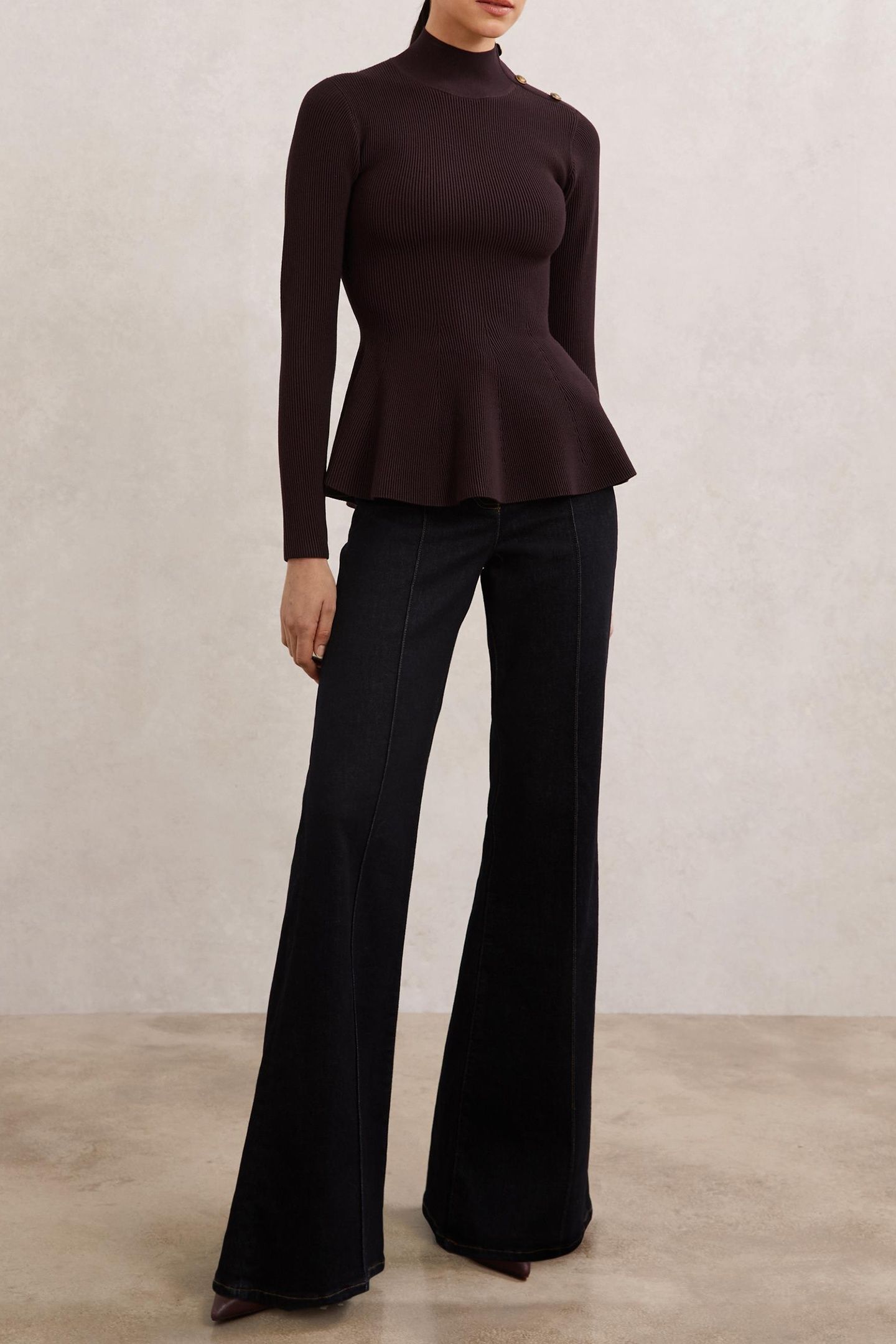 PEPLUM KNIT BURGUNDY 2