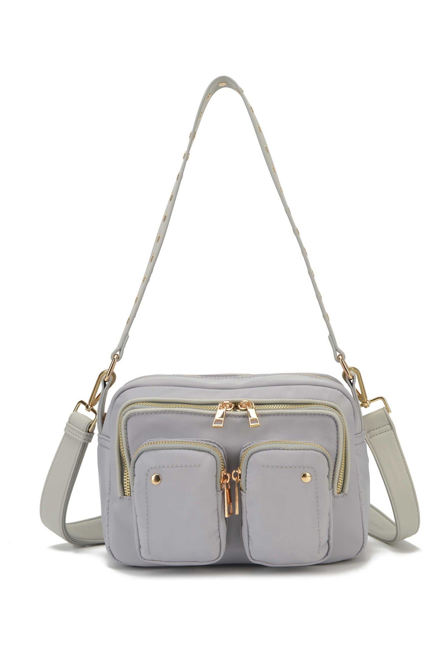 ELLIE RECYCLED NYLON LIGHT GREY W. GOLD 4