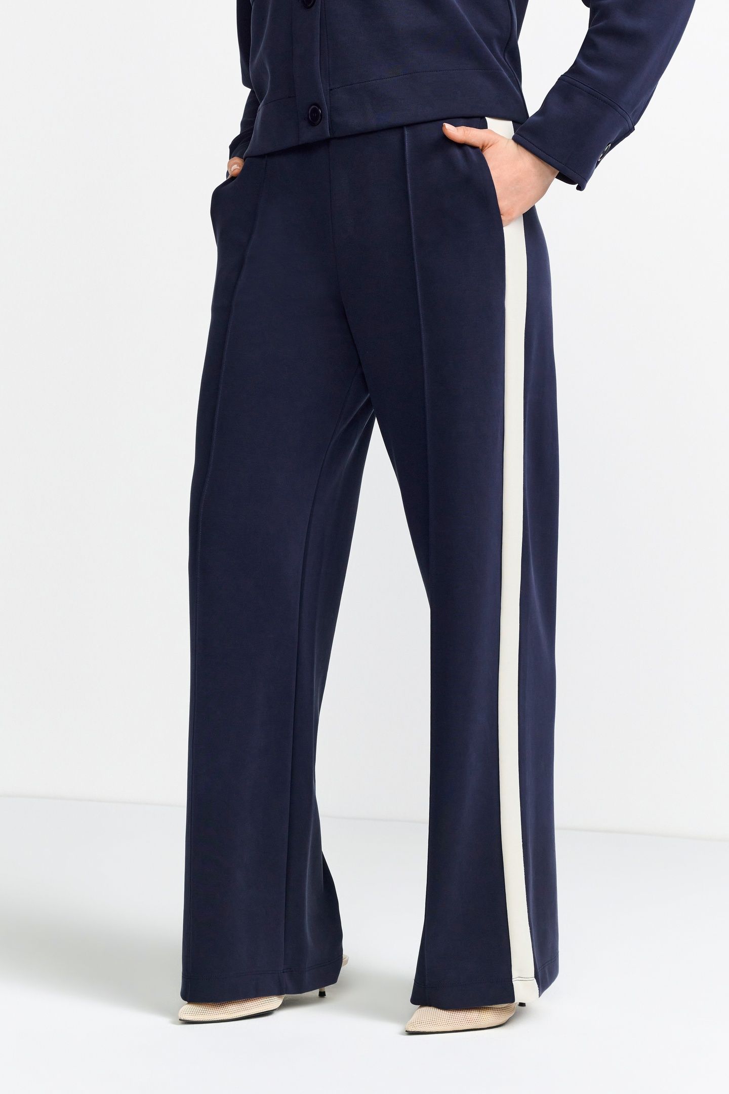 SCUBA WIDE LEG PANTS WITH GALLON STRIPED MIDNIGHT BLUE 2
