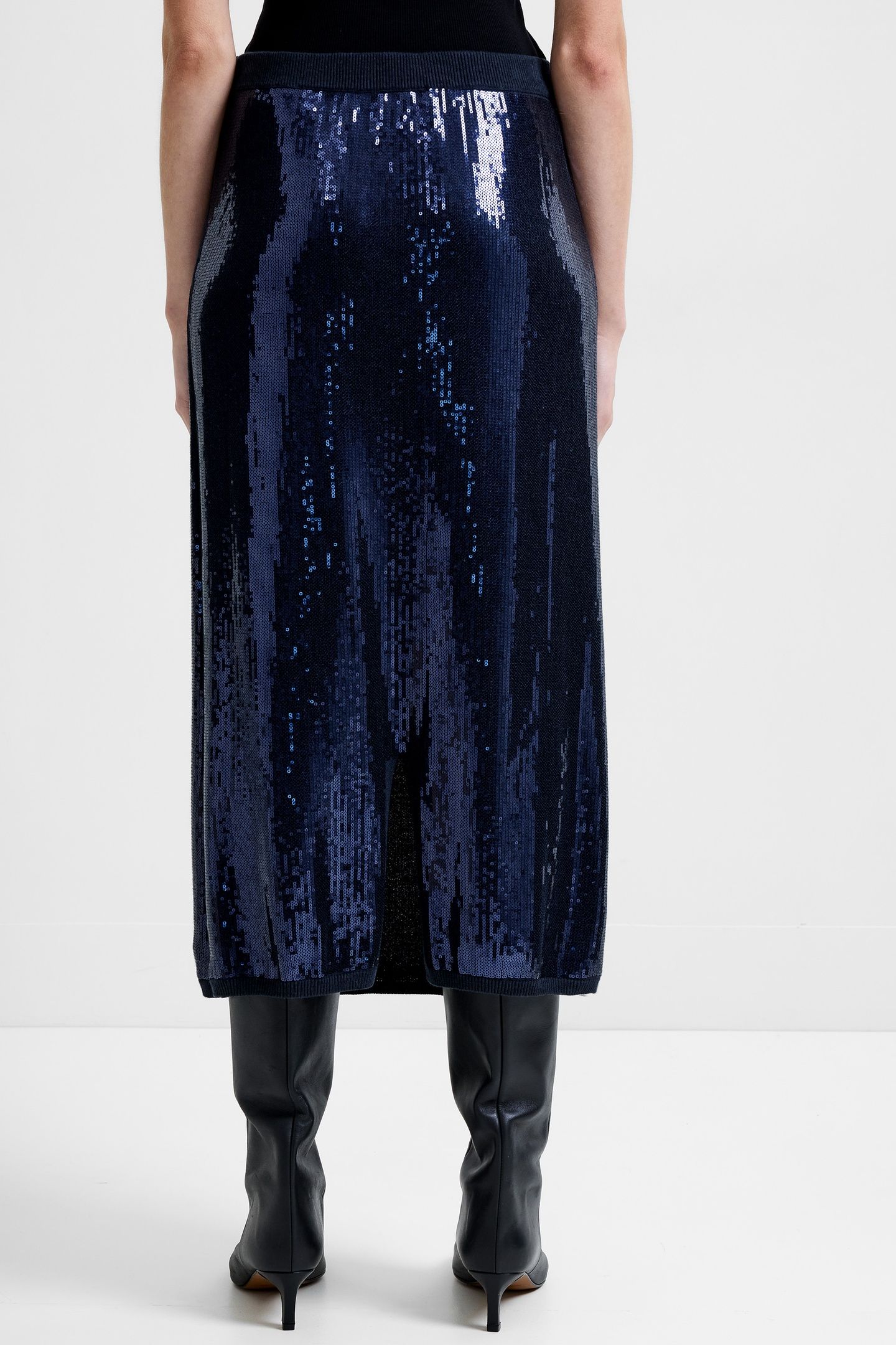HANNAH SEQUIN MIDI SKIRT NAVY 3