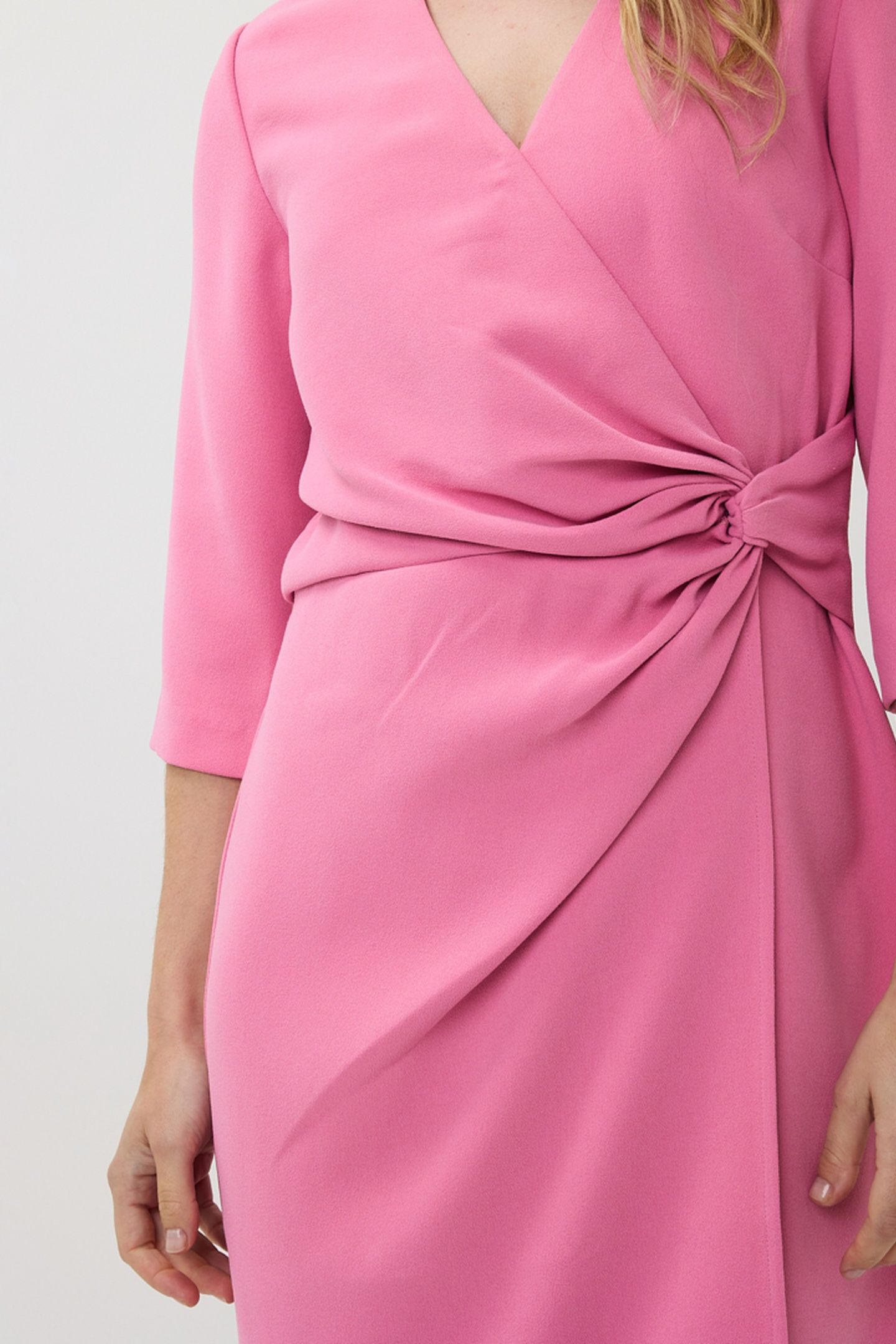 DRESS OVERLAP KNOT S/SLVE ROSE 8