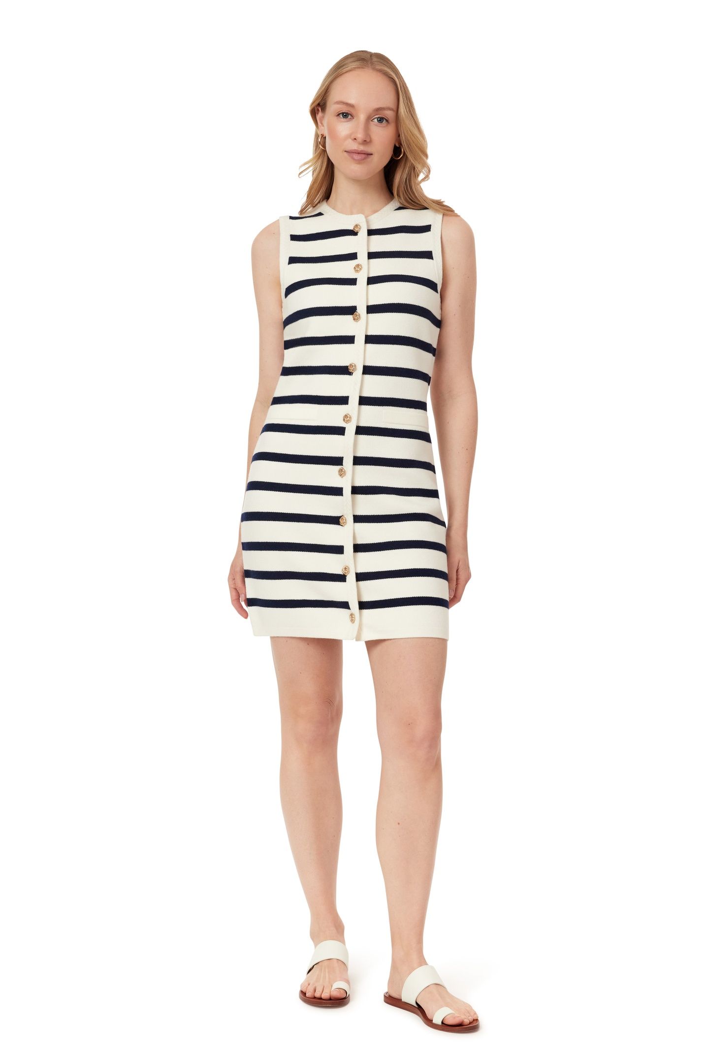 SWEATER VEST DRESS MARITIME BLUE/SUGAR SWIZZLE 1