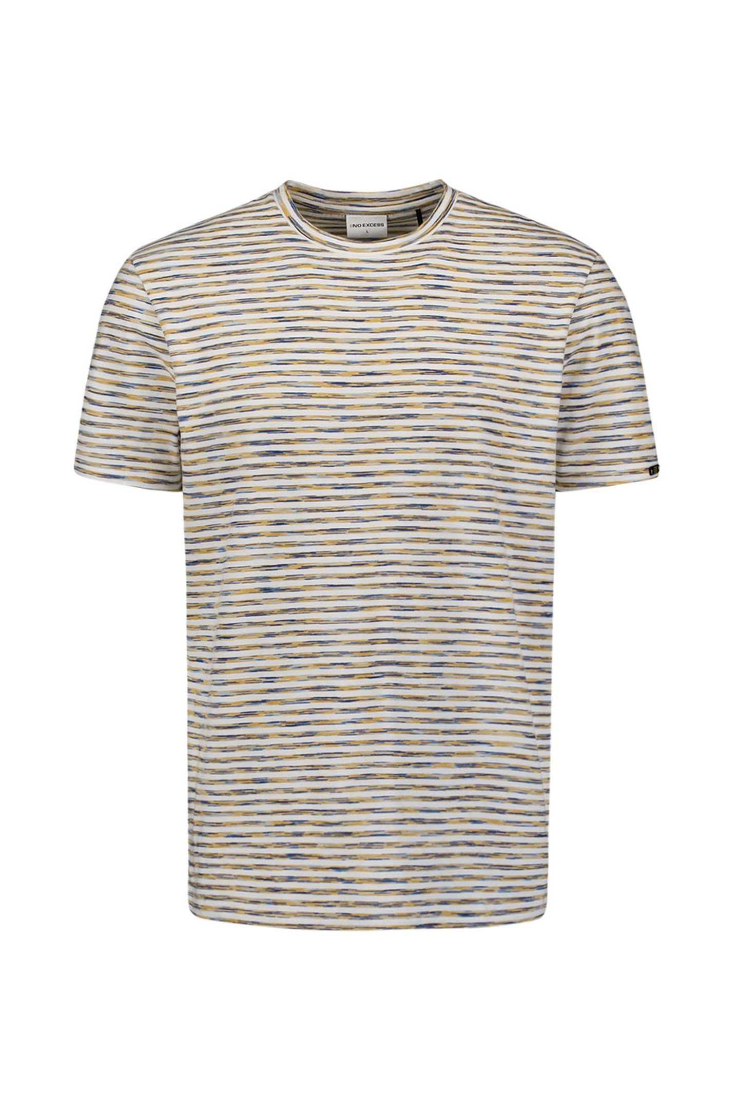 T-SHIRT CREWNECK MULTI COLOURED MELANGE STRIPES YELLOW 5