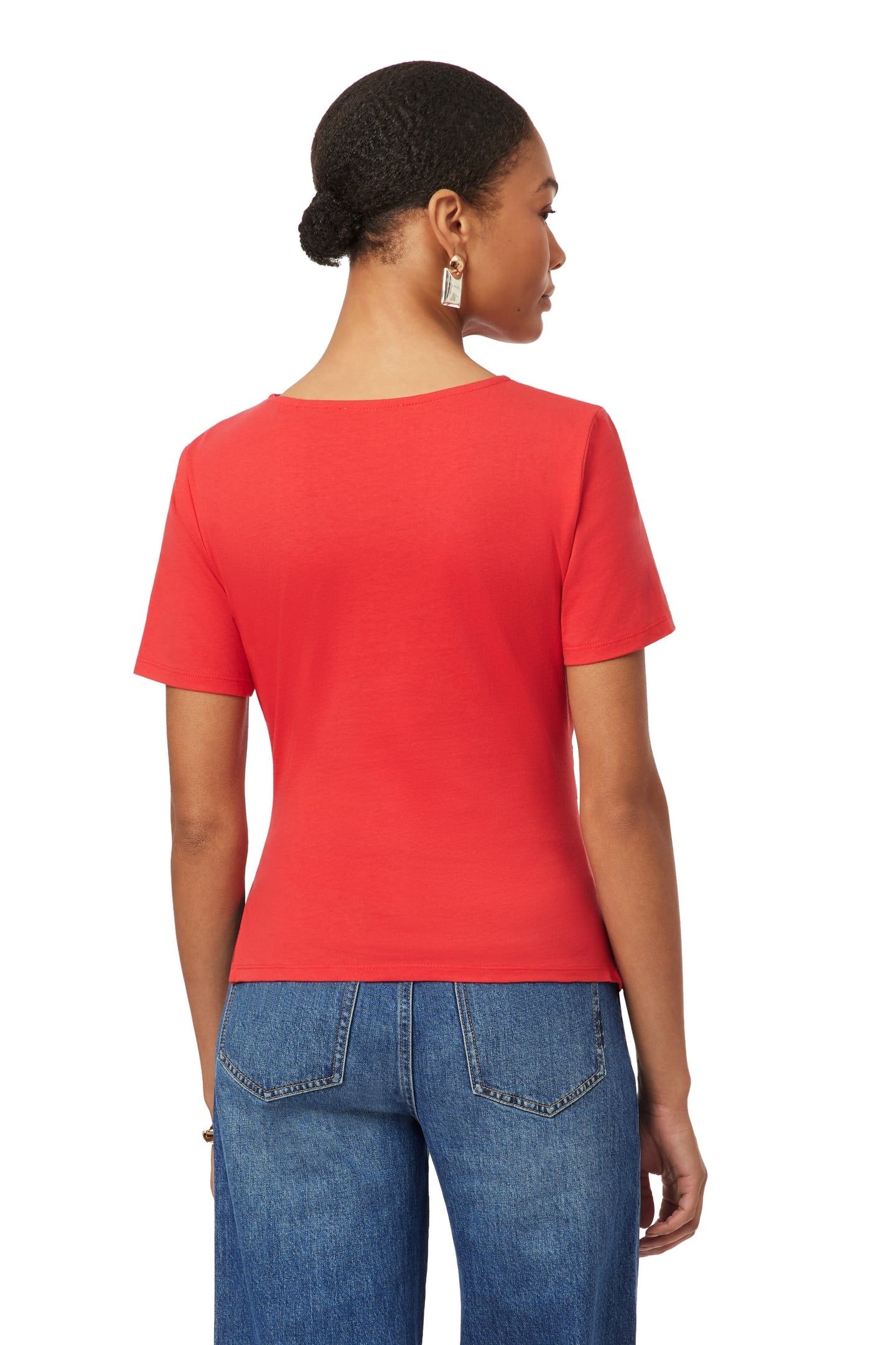 GATHERED ASYMMETRIC TEE POINSETTIA 4