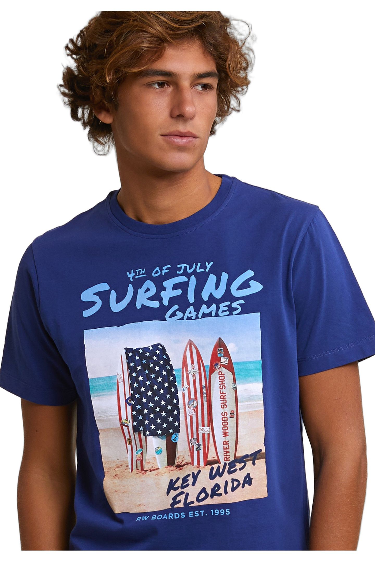 NORMAL FIT BASIC T-SHIRT SHORT SLEEVES ROYAL BLUE 3