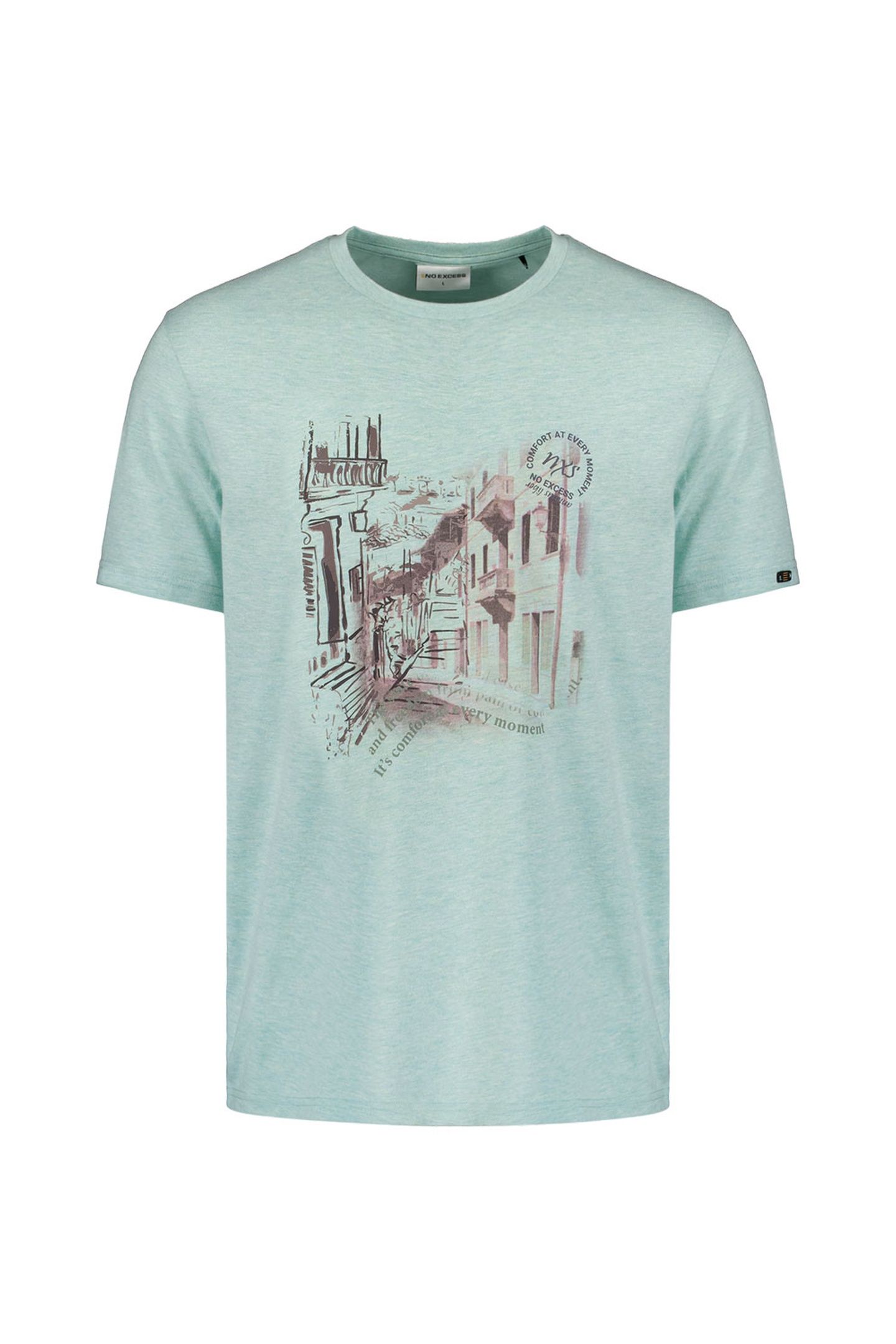 T-SHIRT CREWNECK MELANGE CHEST PRINT ICE 2