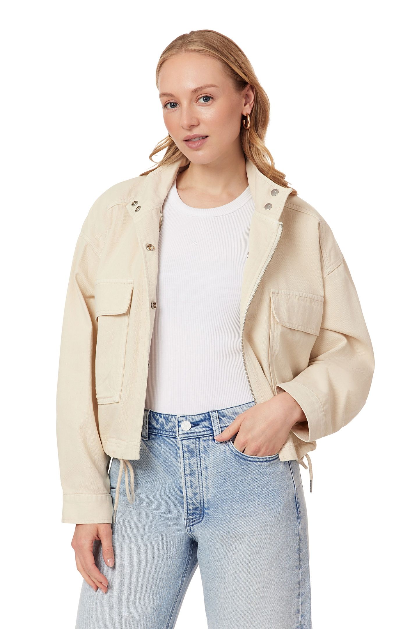 CROPPED UTILITY JACKET WHITECAP GREY 3