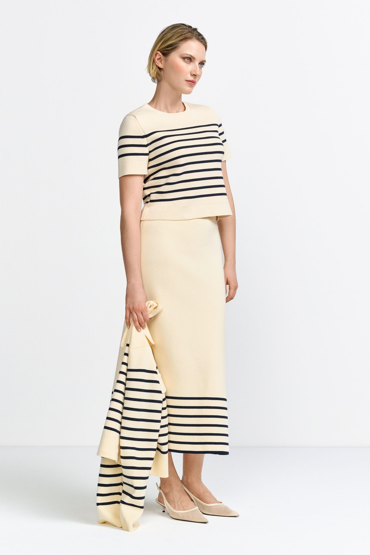 STRIPED KNIT SKIRT PEARL WHITE 6