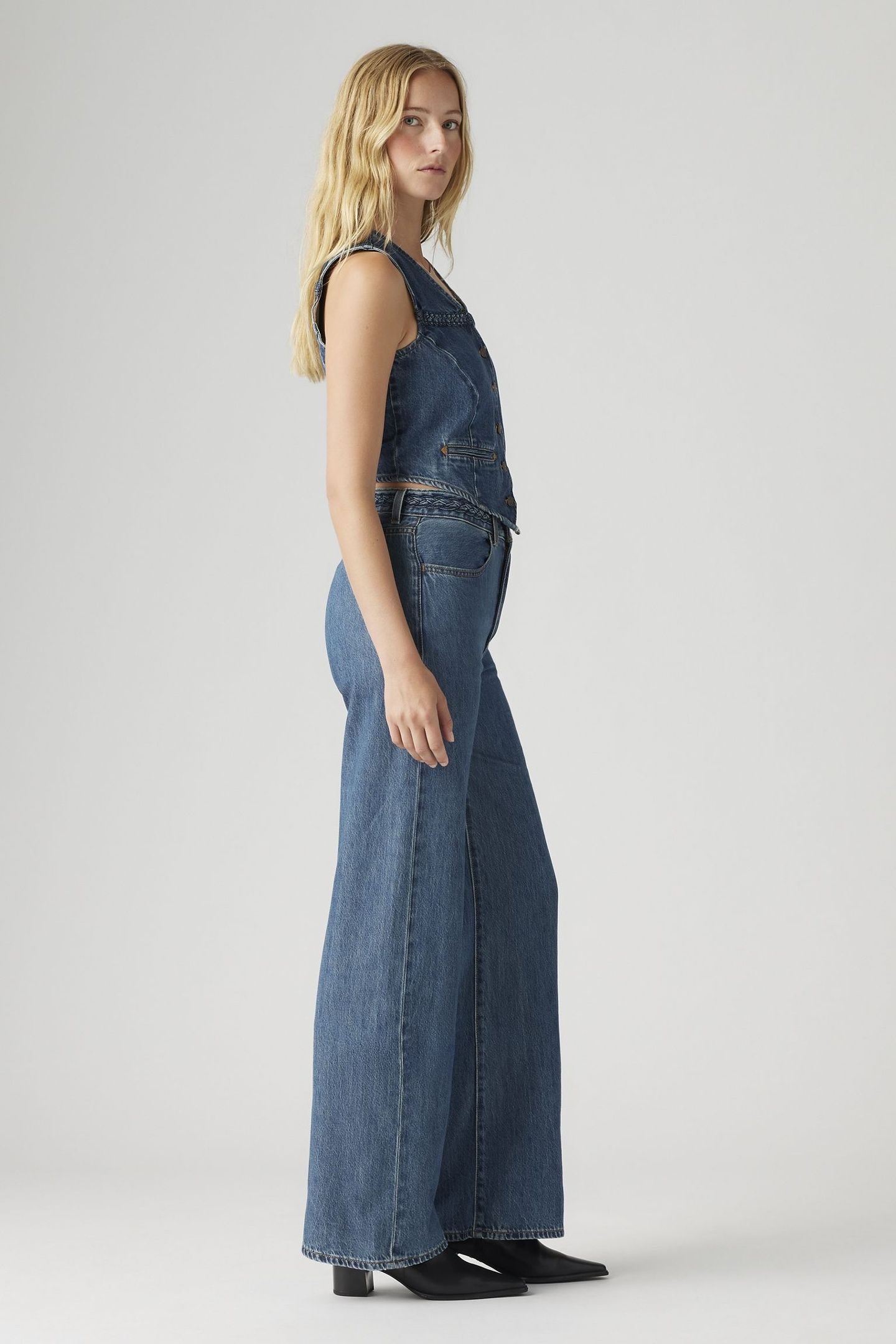 RIBCAGE WIDE LEG BRAIDED LIGHTWEIGHT JEANS 5