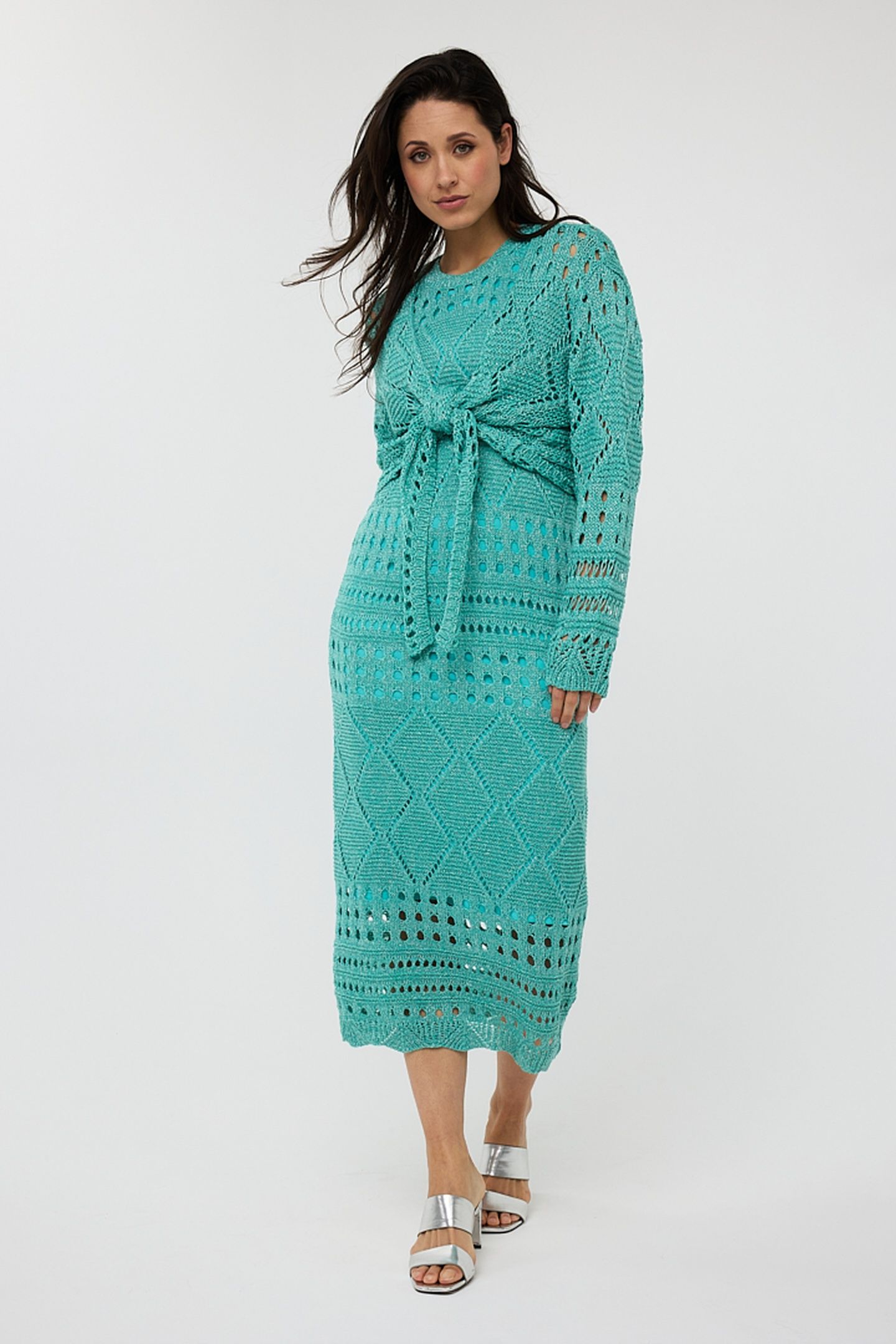 BOLERO FANCY OPEN KNIT LUREX LAGOON 2