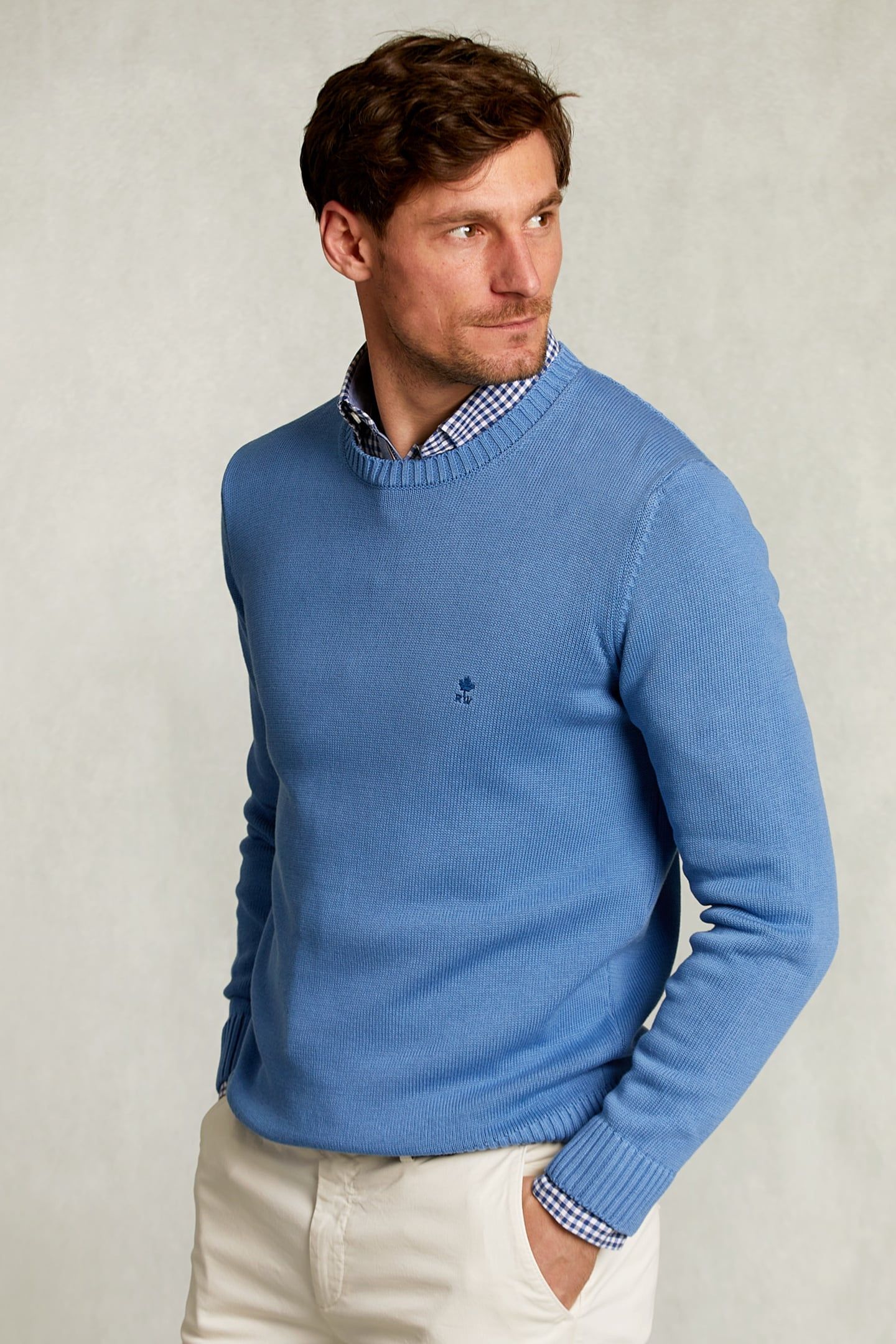 SOFT CTN CREW-NK CF SWT BLUE 1
