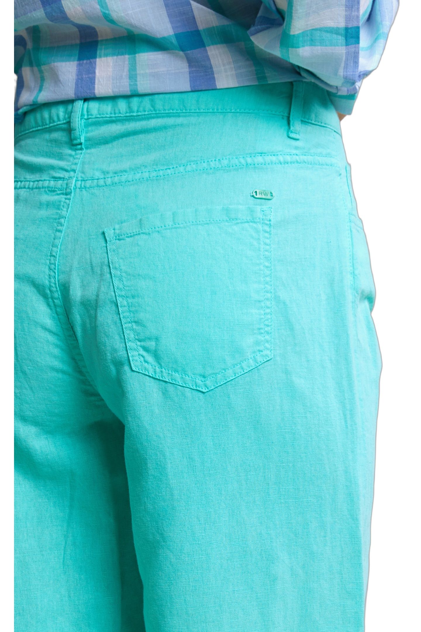 BLUE LINEN-COTTON PANTS 3