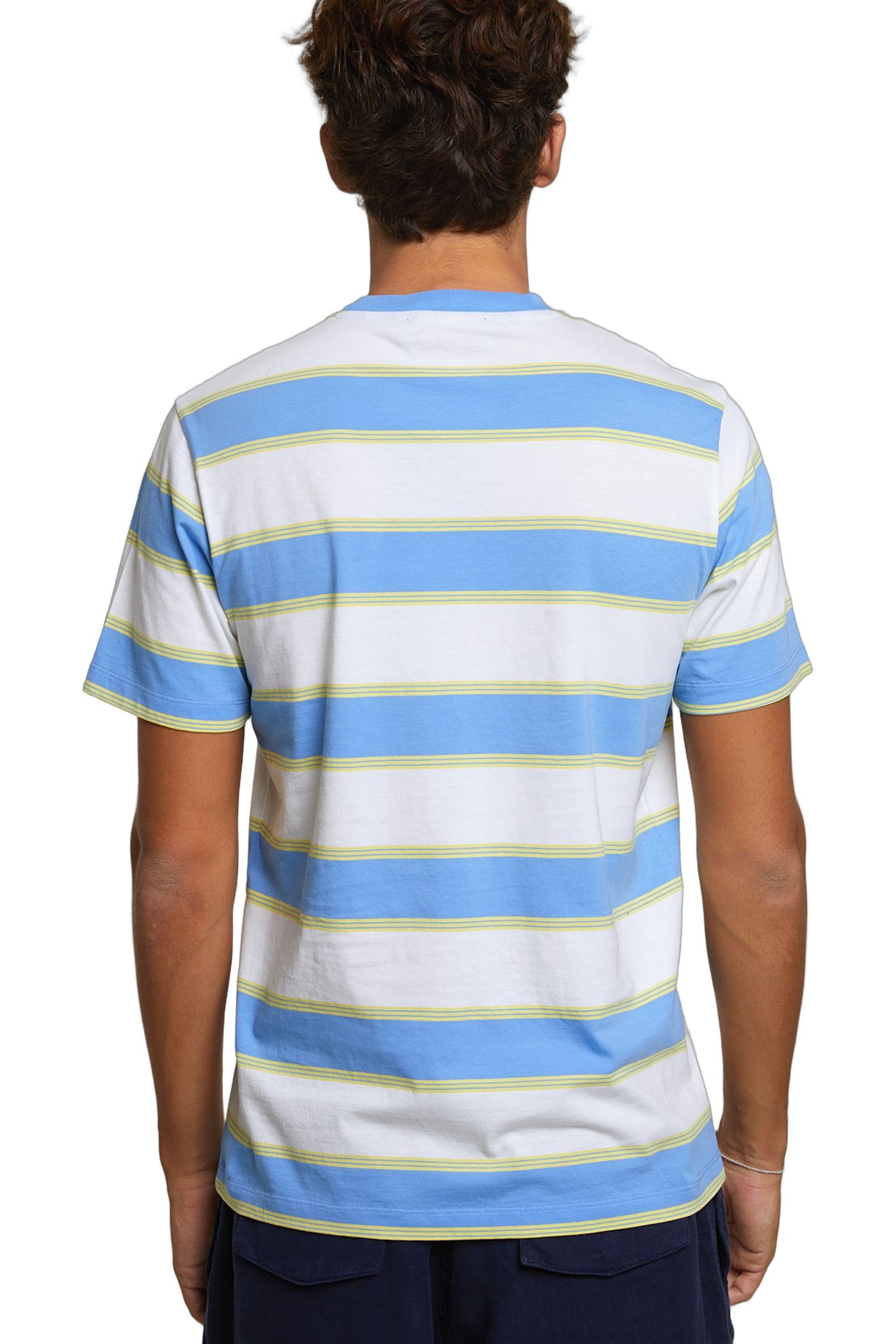 CUSTOM FIT STRIPED T-SHIRT CARIBBEAN BLUE 3