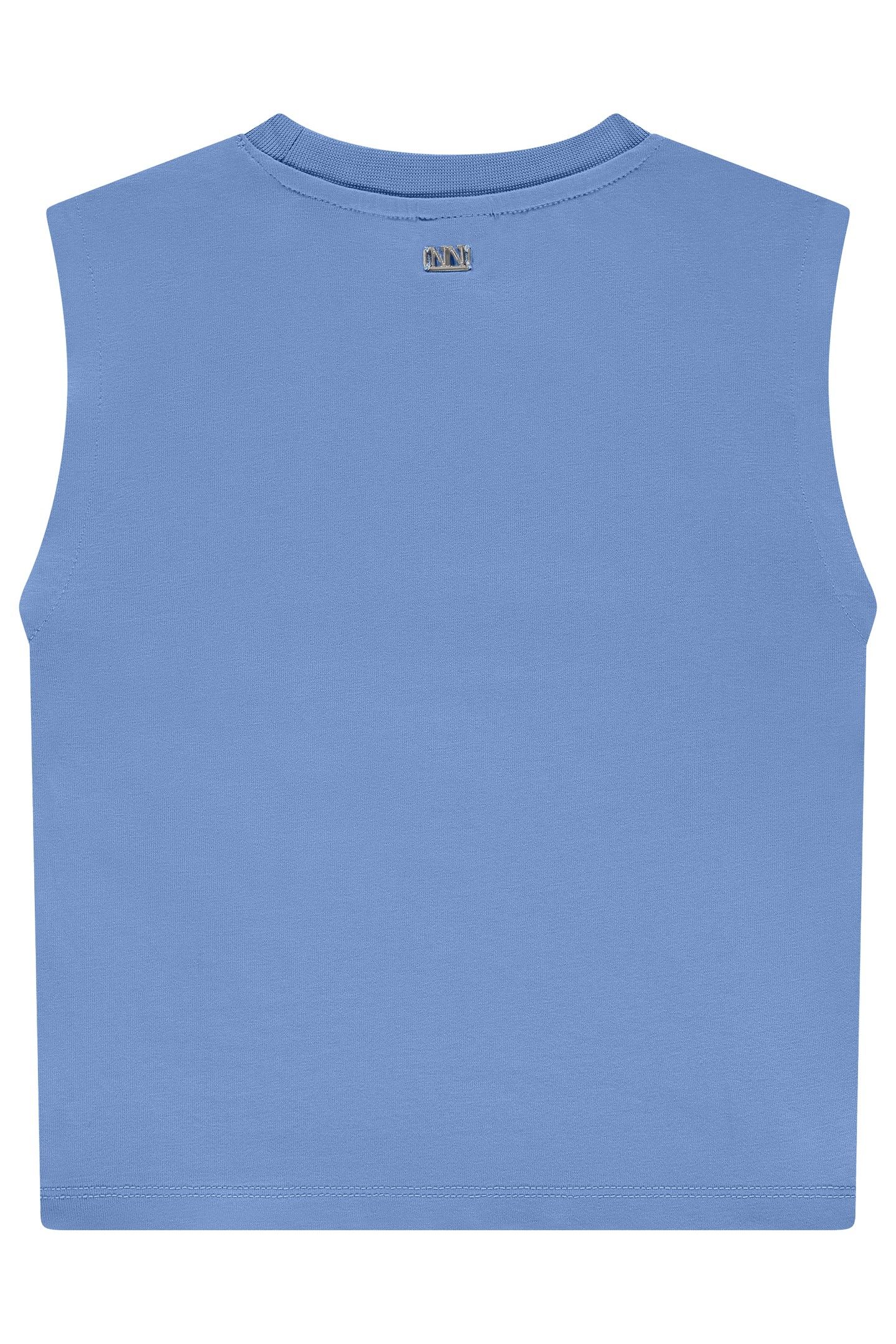 PLEAT T-SHIRT AZUR BLUE 2