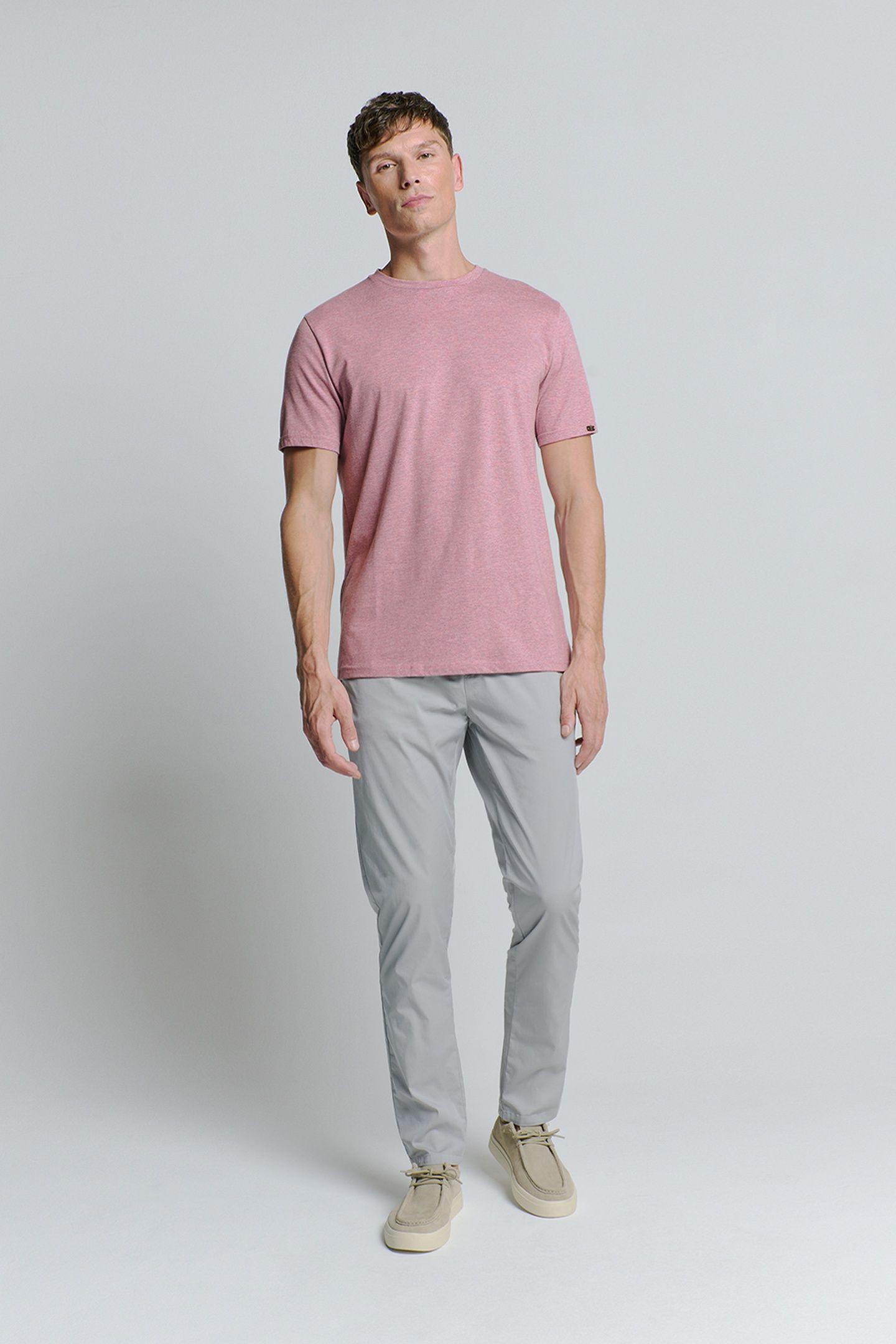 T-SHIRT CREWNECK MELANGE MAUVE 2