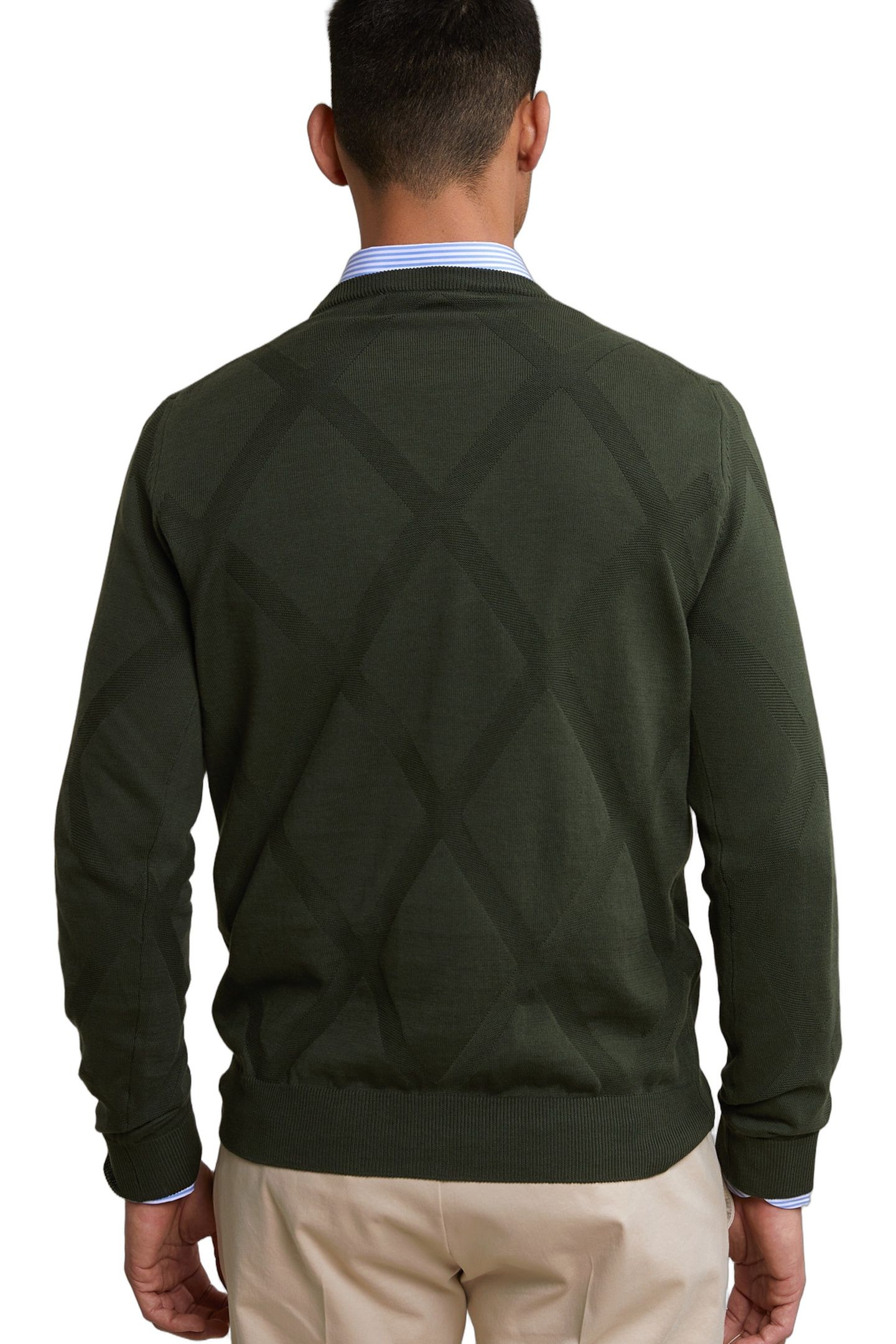 CUSTOM FIT FANCY PIMA COTTON SWEATER FOREST 3