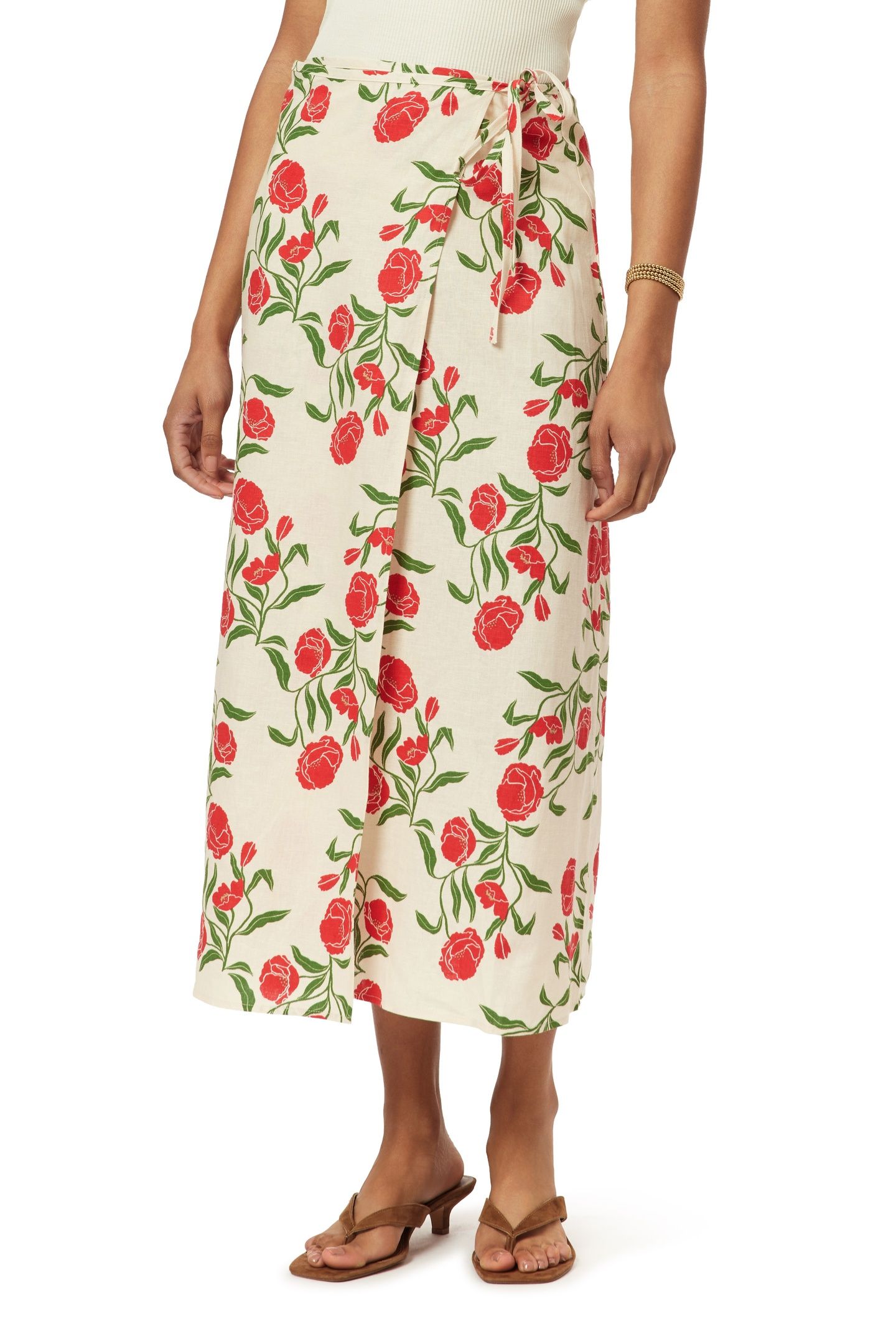 WRAP SKIRT WHITECAP GRAY ALLOVER FLORAL 1