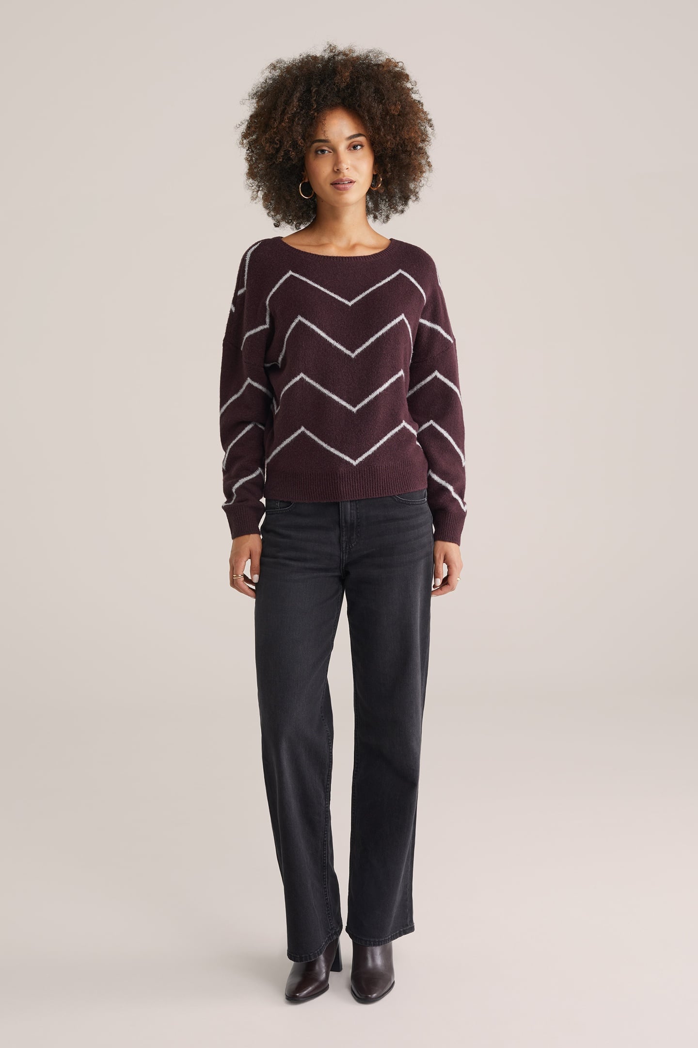 KNITTED PULLOVER AUBERGINE 1