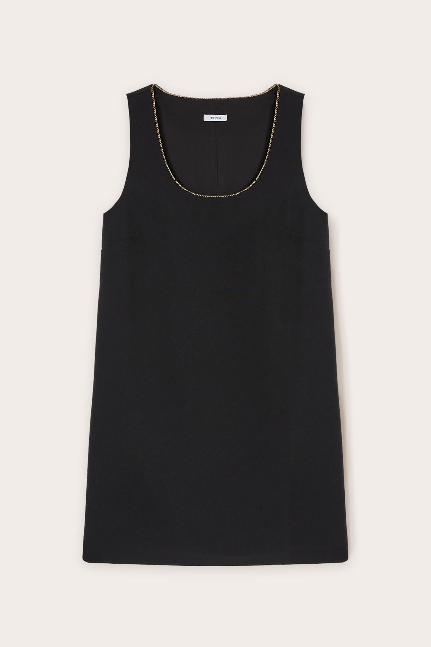 SHEATH DRESS WITH METAL CHAIN DETAIL BLACK 4