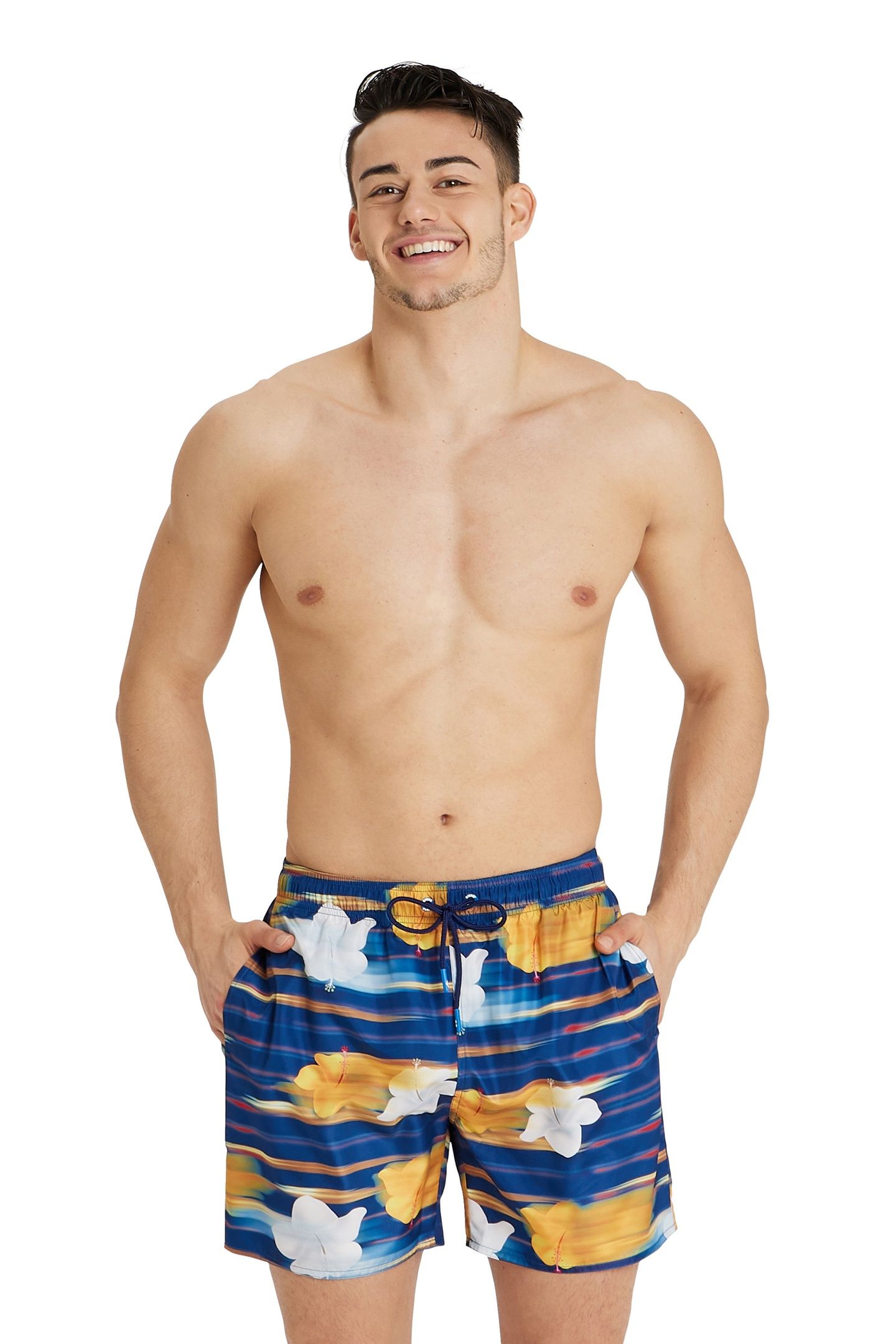BEACH BOXER ALLOVER NAVY MULTI 1