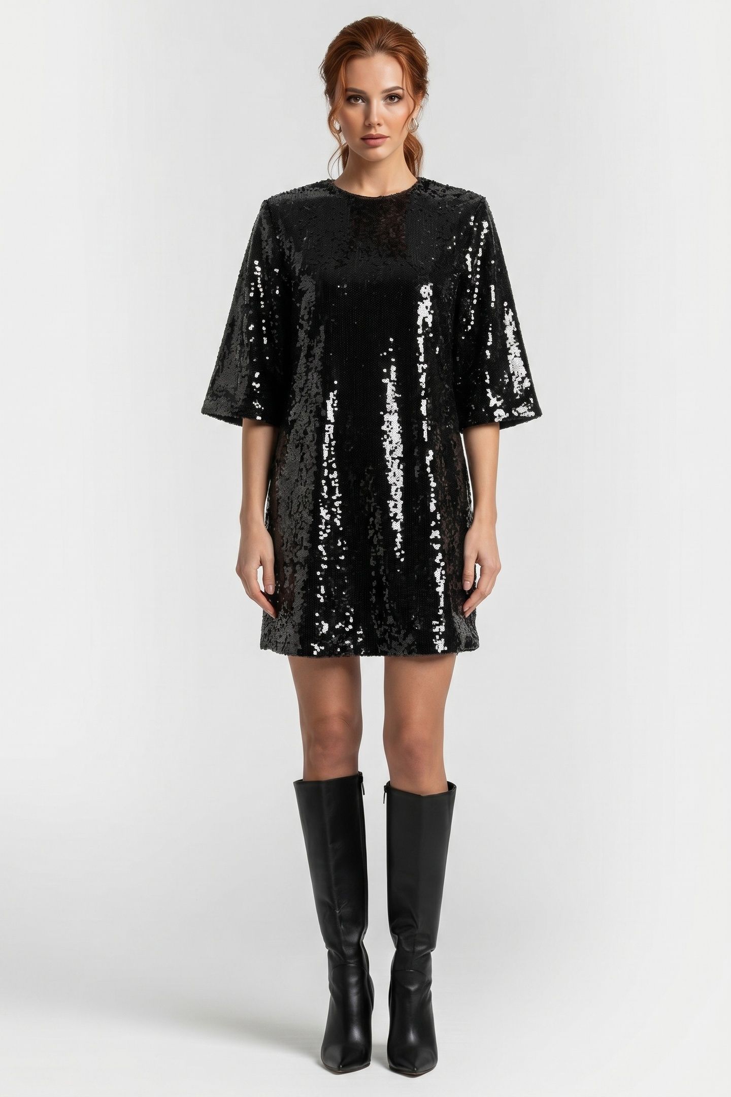 HARRISON SEQUIN DRESS BLACK 1
