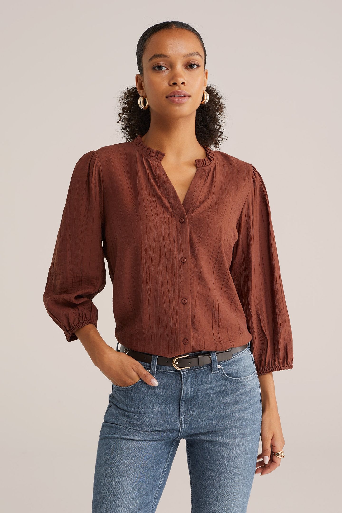 BLOUSE BROWN 2