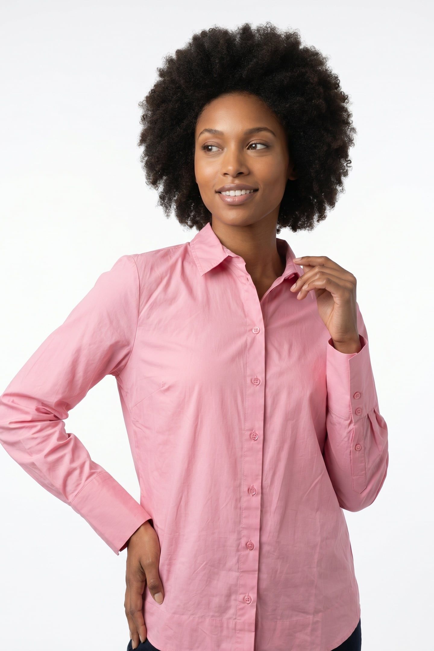 HIGH CUFF LS SHIRT PINK 1
