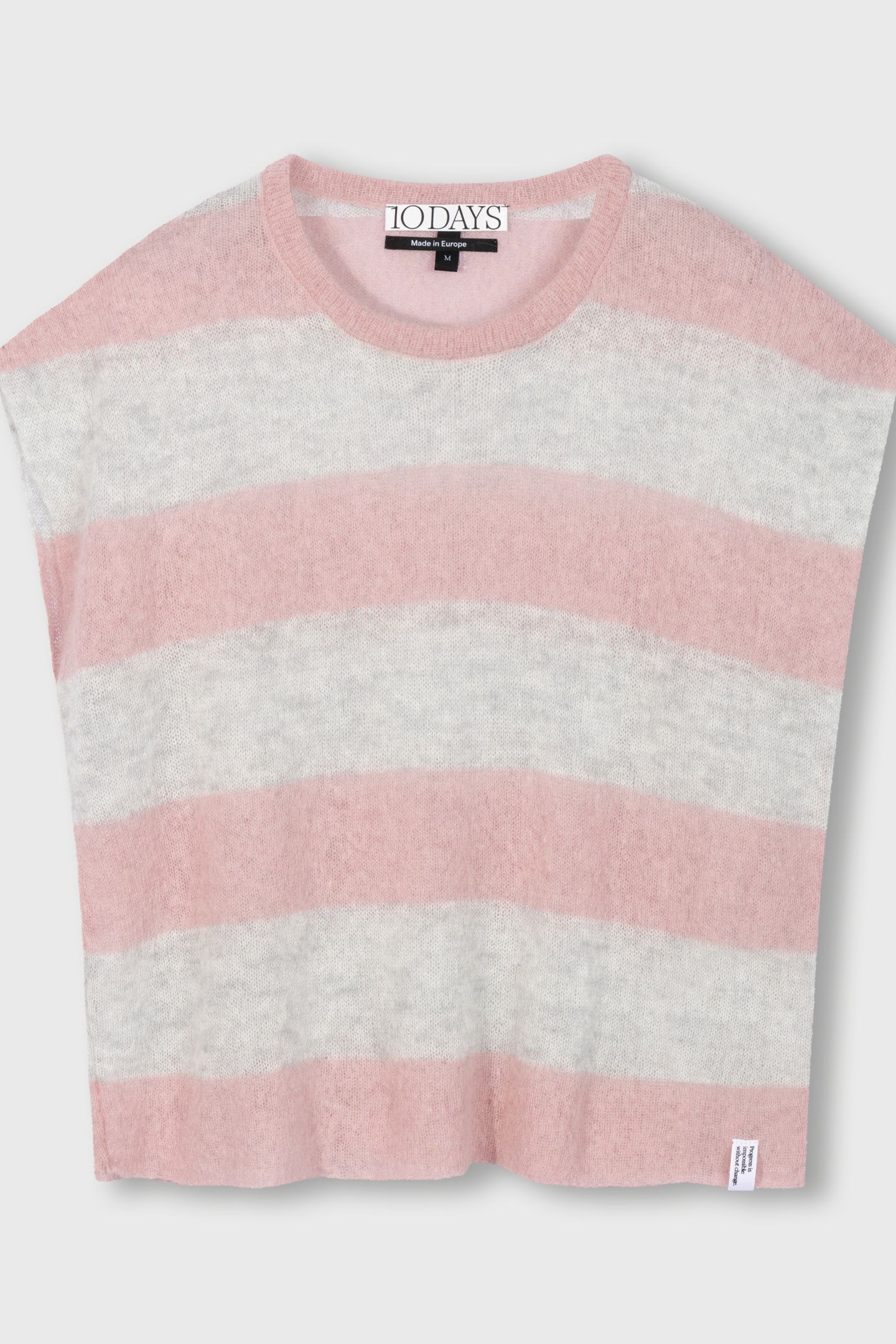 THIN KNIT TEE DARK RASPBERRY/WHITE GREY MELEE 4