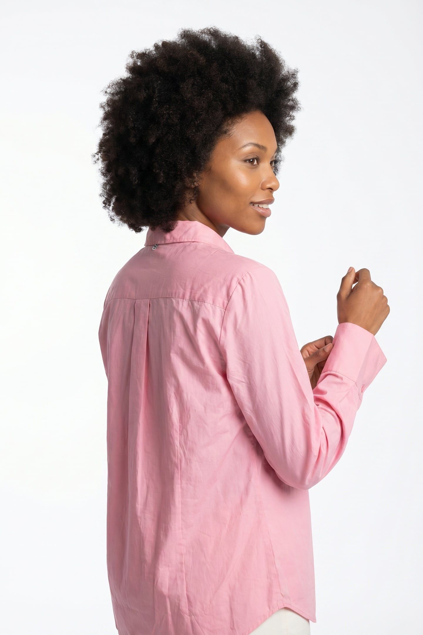 HIGH CUFF LS SHIRT PINK 2