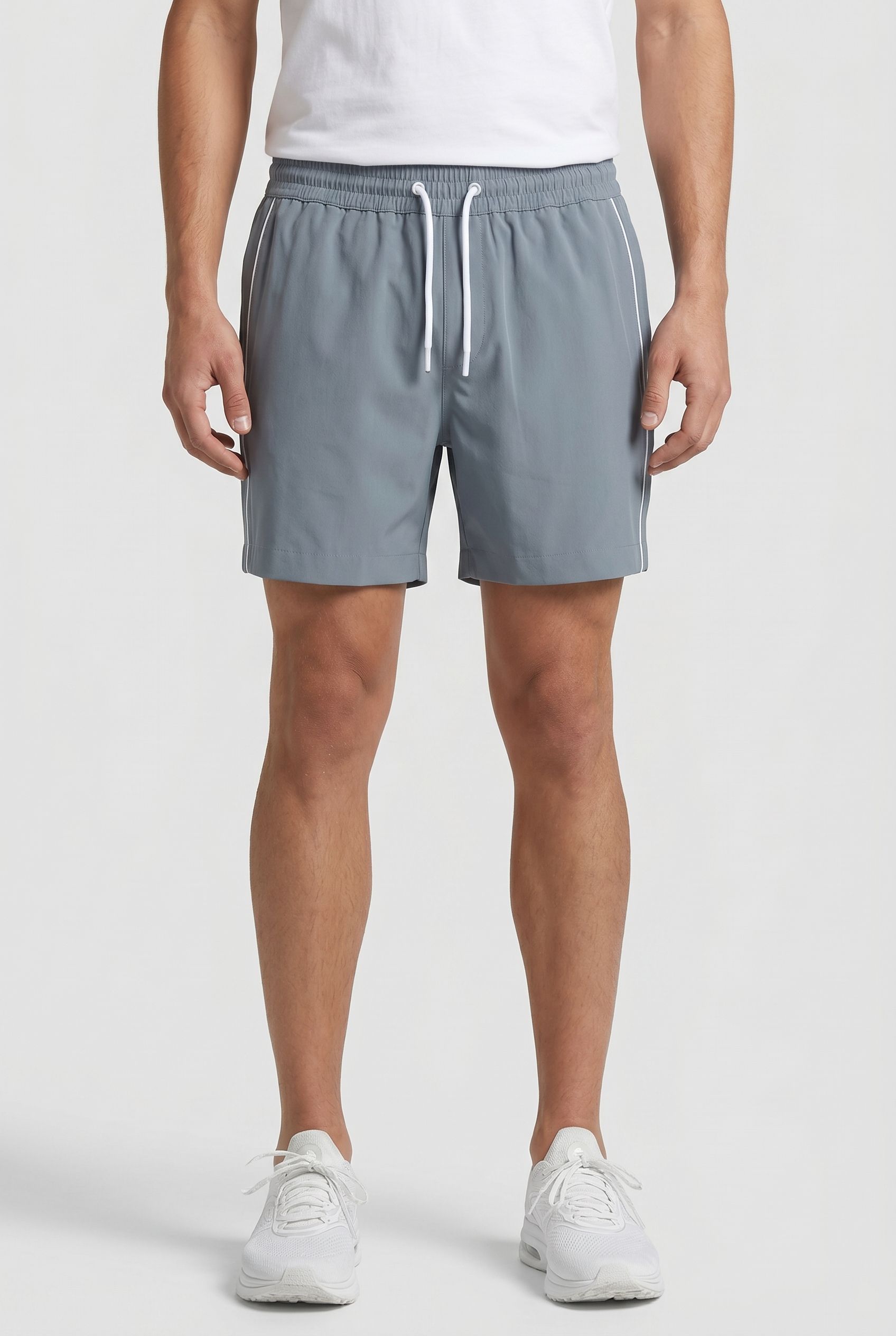 SWIM SHORT WITH PIPING AIRFORCE BLUE/WHITE 1