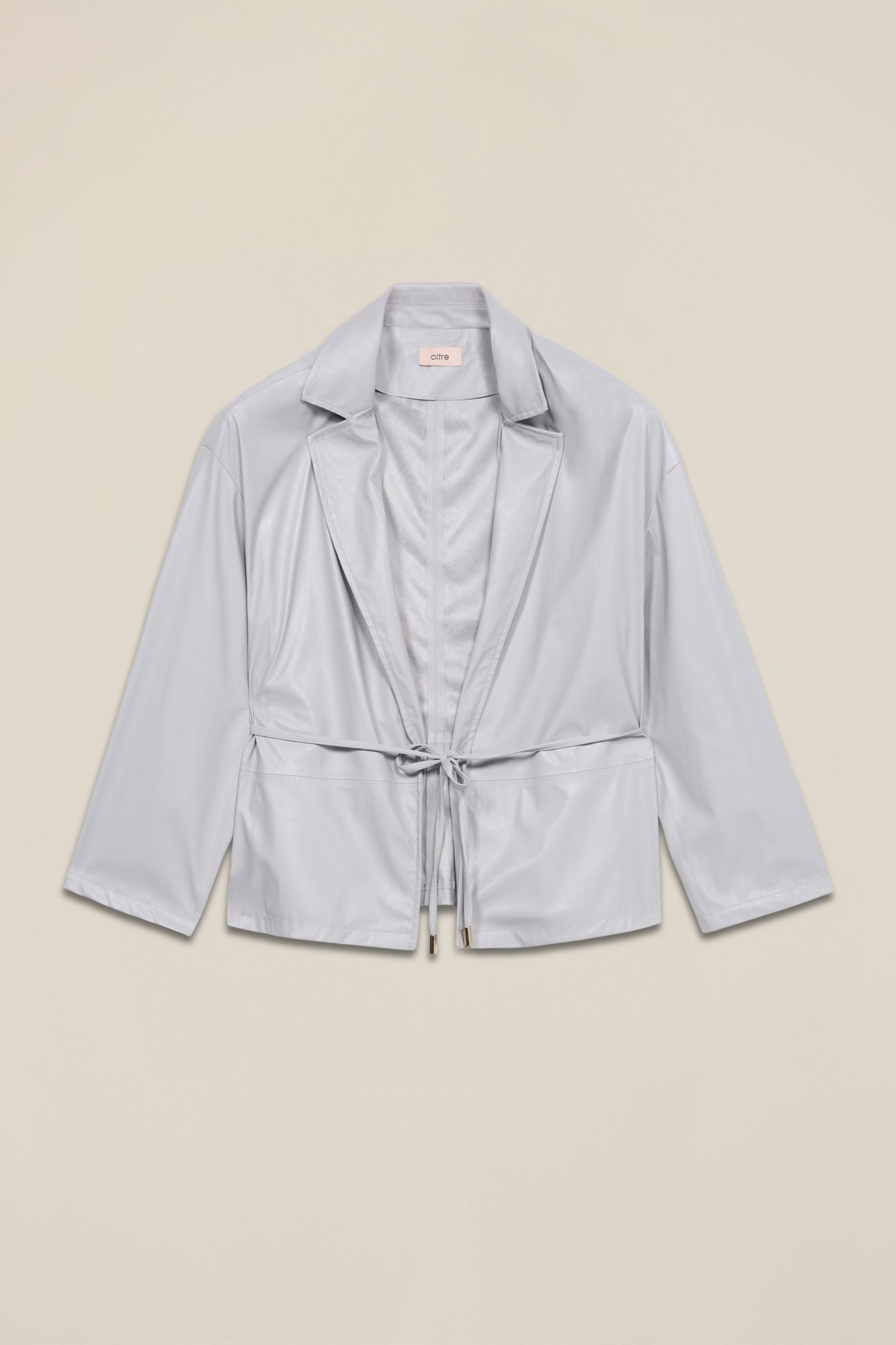 UNLINED JACKET IN COATED FABRIC GREY 4
