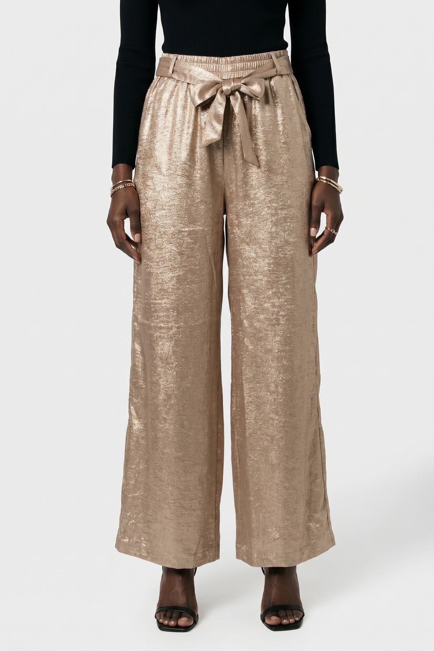 PANTS METALLIC LAMEE SESAME 1