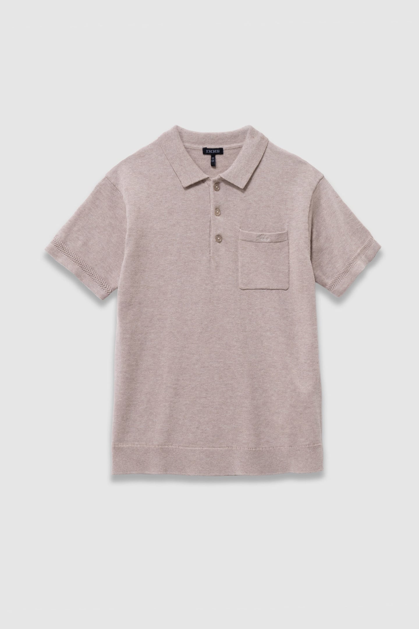 BEIGE KNIT POLO WITH FRONT POCKET 1