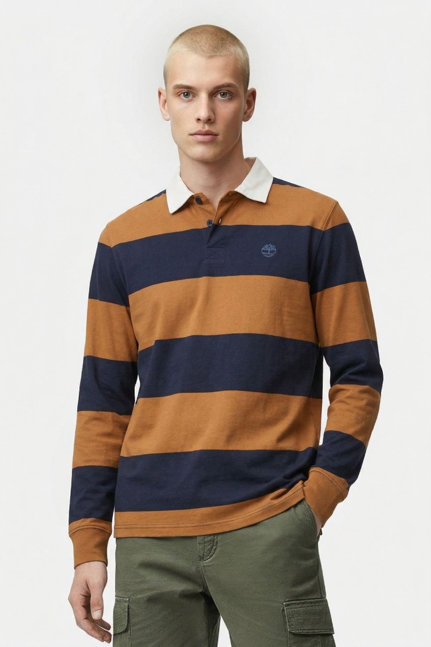 RUGBY LONG SLEEVE POLO DARK SAPPHIRE/WHEAT BOOT 1