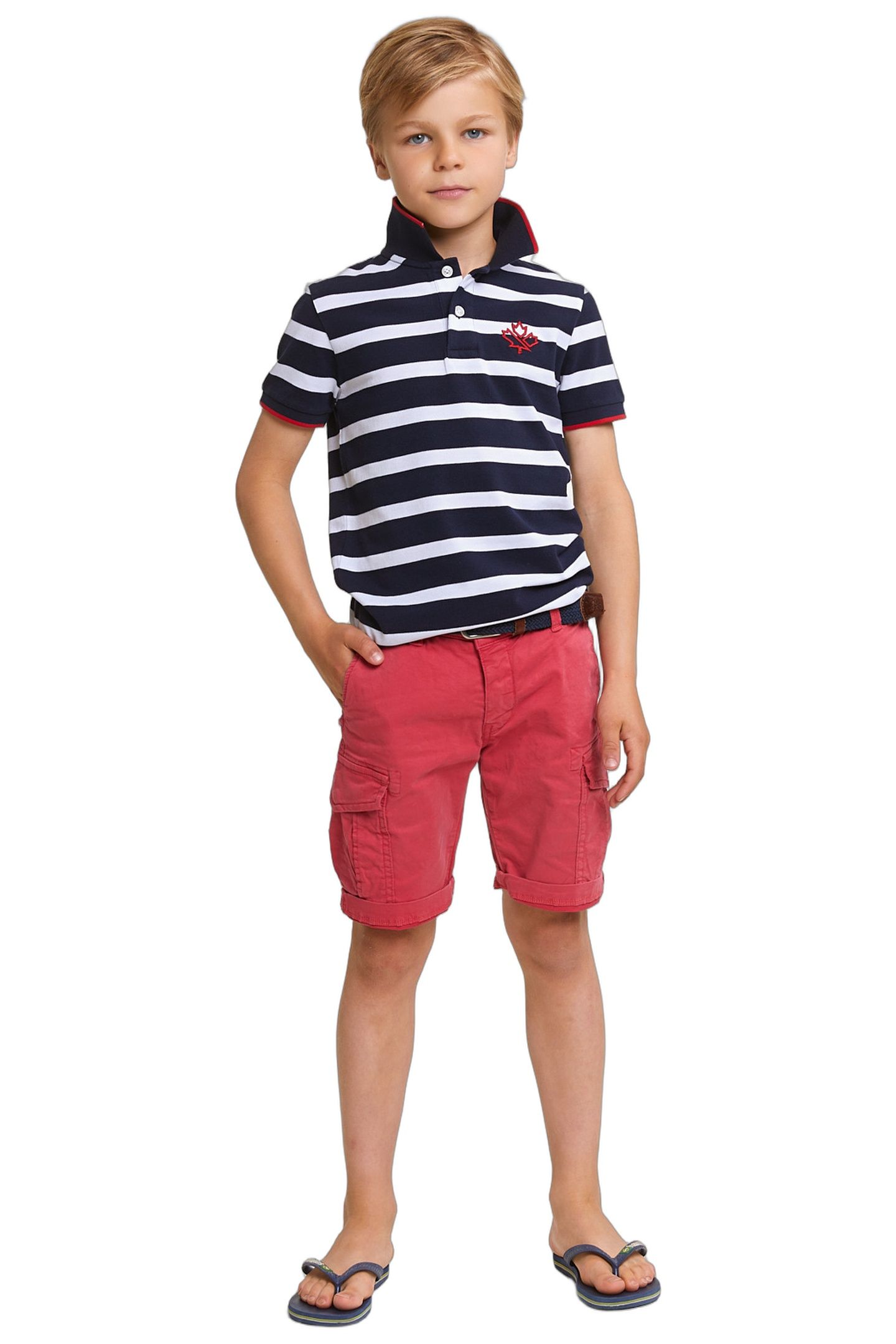 CUSTOM FIT SPORTY STRIPED POLO NAVY 2